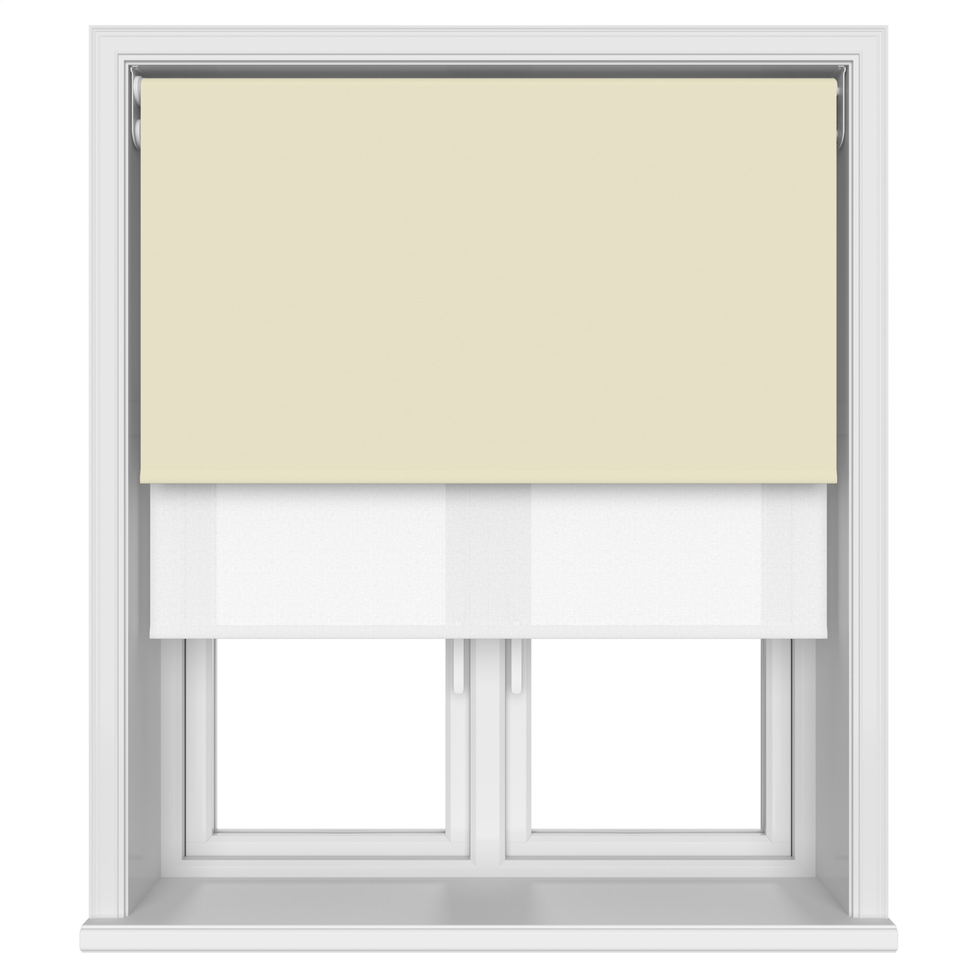 Dover Blackout Cotswold Stone Motorised Double Roller Blind - Image 4