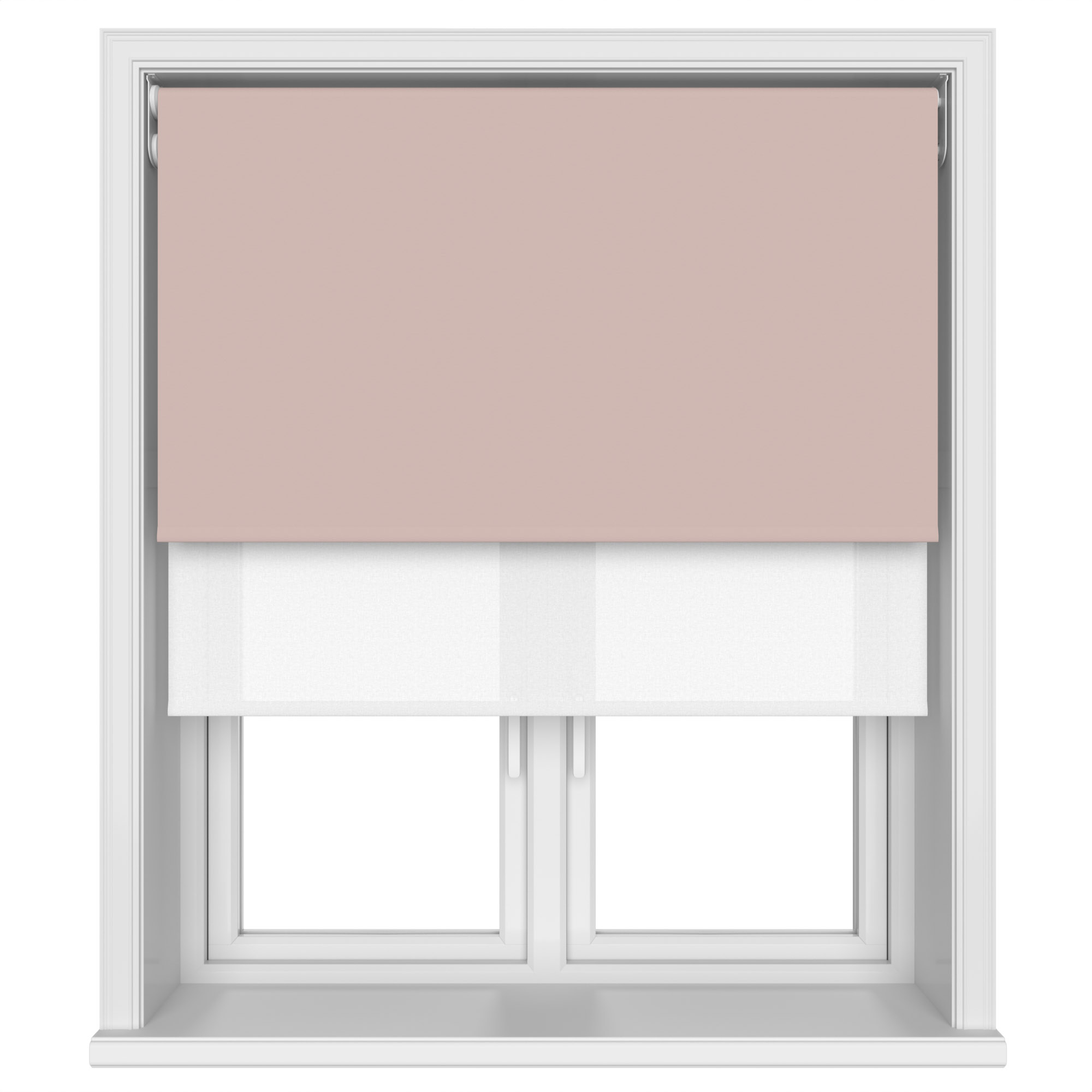 Dover Blackout Blush Pink Motorised Double Roller Blind - Image 4