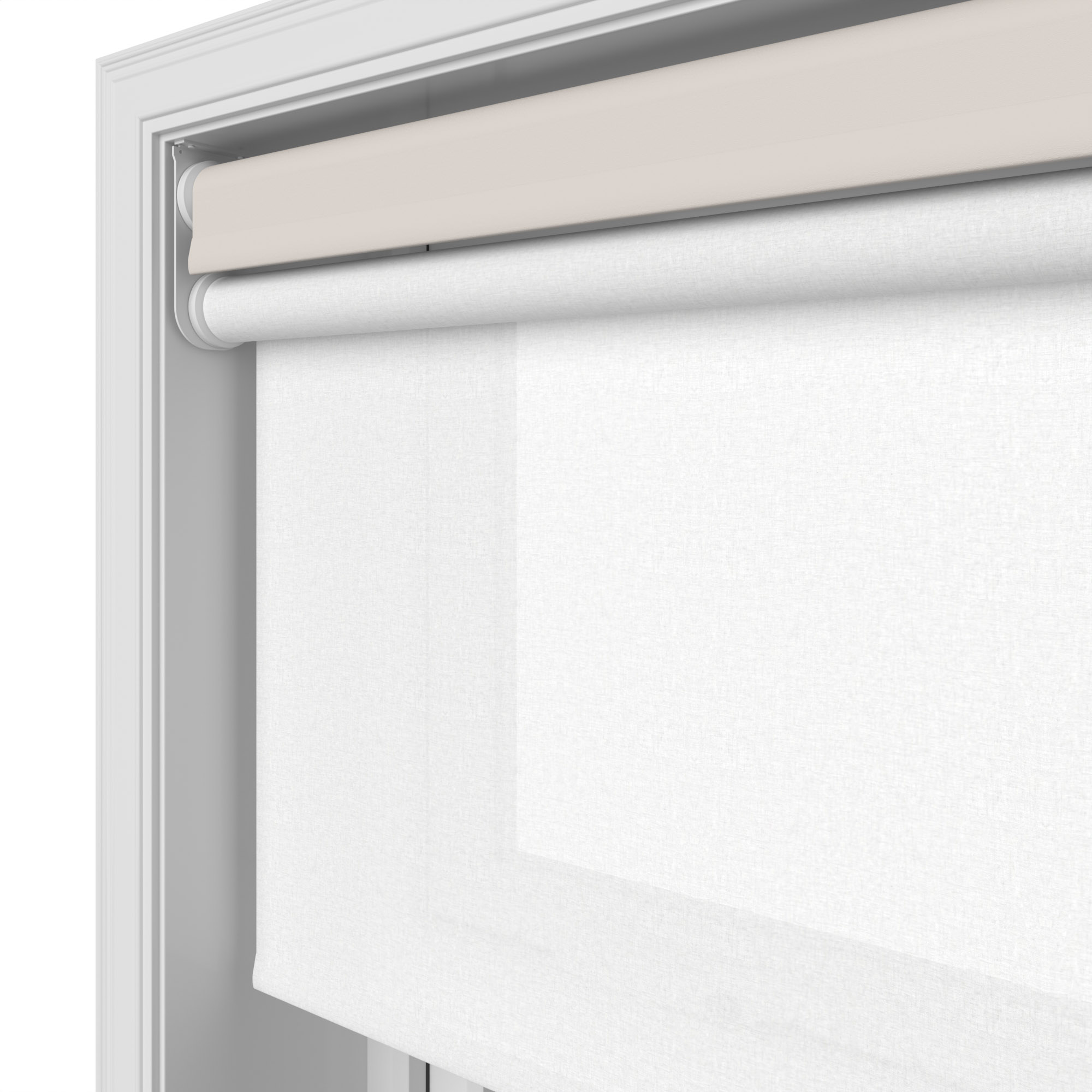 Dover Blackout Soft Dove Motorised Double Roller Blind - Image 7