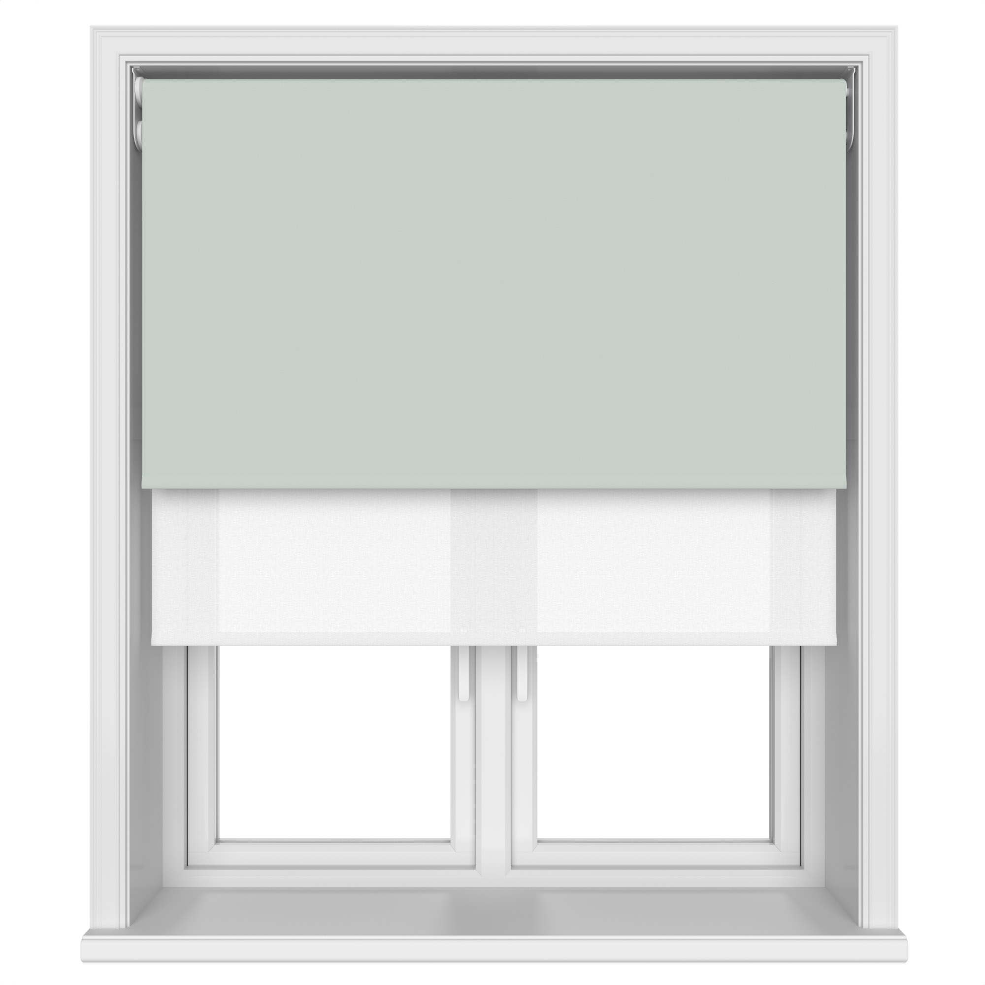 Dover Blackout Powdered Blue Motorised Double Roller Blind - Image 4