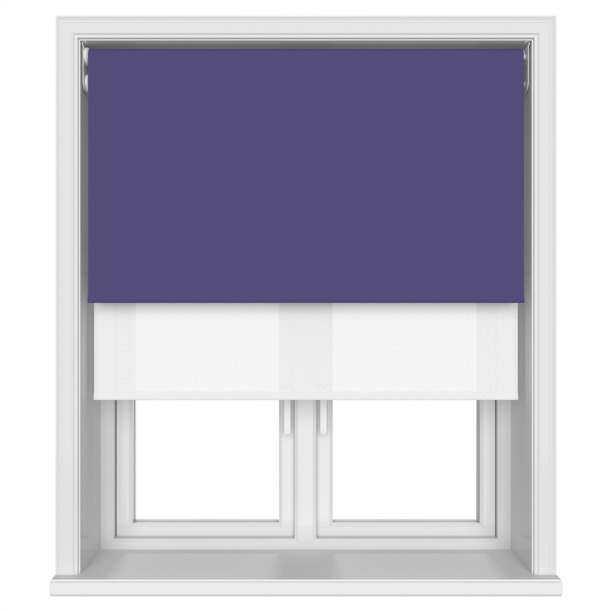 Dover Blackout Majestic Violet Motorised Double Roller Blind - Image 4