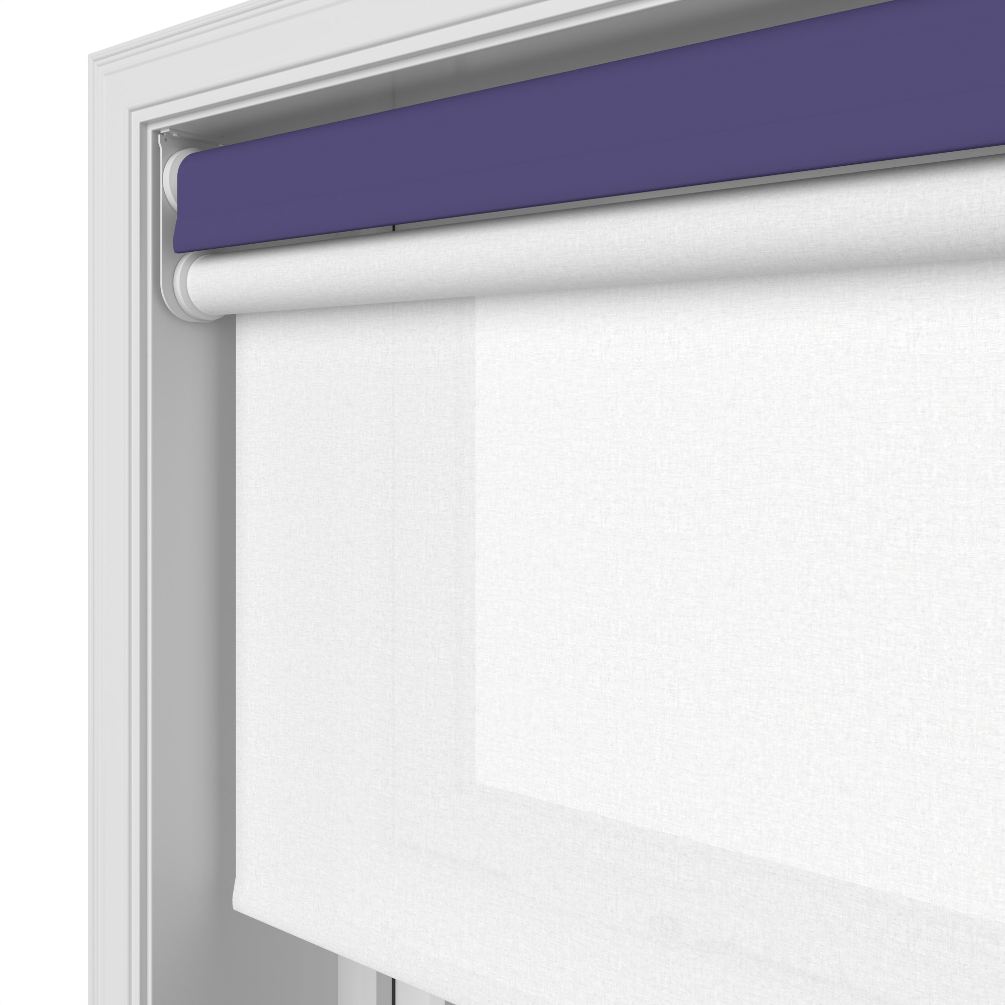 Dover Blackout Majestic Violet Motorised Double Roller Blind - Image 7