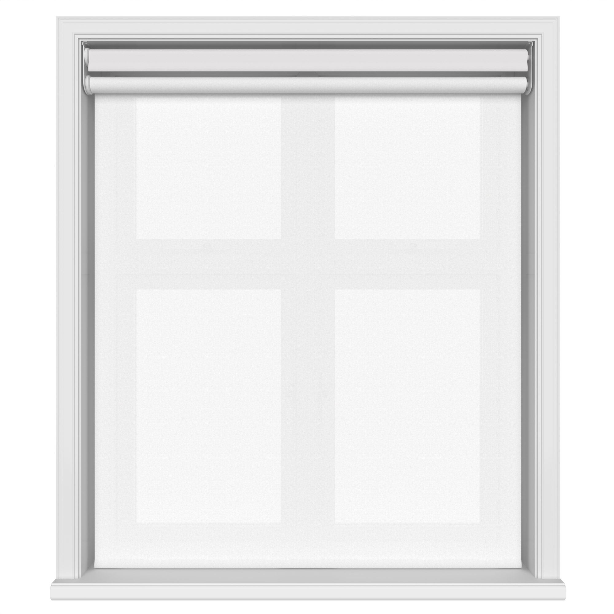 Dover Blackout Frosted White Motorised Double Roller Blind - Image 3