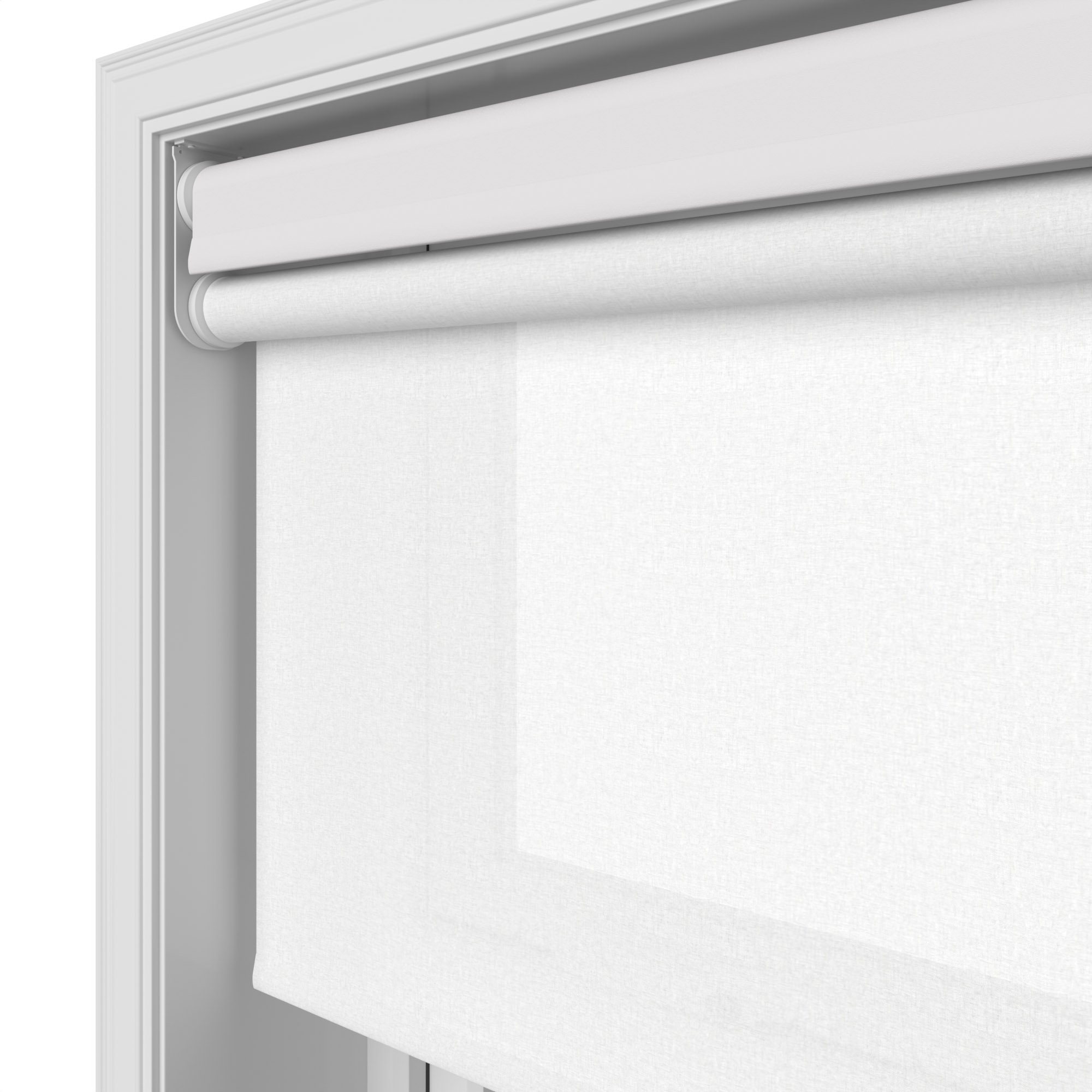 Dover Blackout Frosted White Motorised Double Roller Blind - Image 7