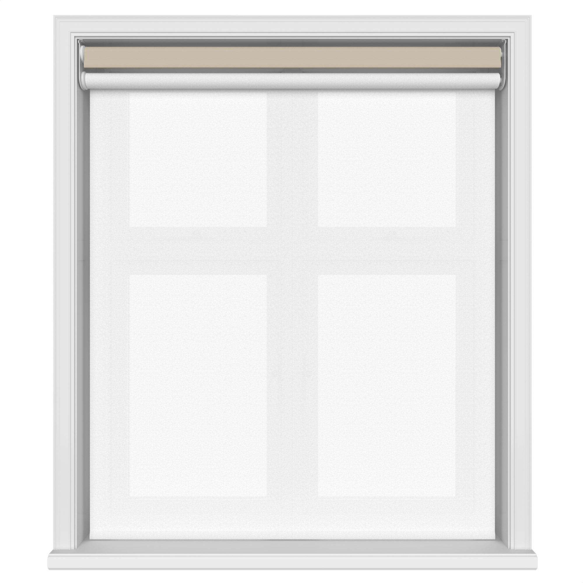 Dover Blackout Sandy Beige Motorised Double Roller Blind - Image 3