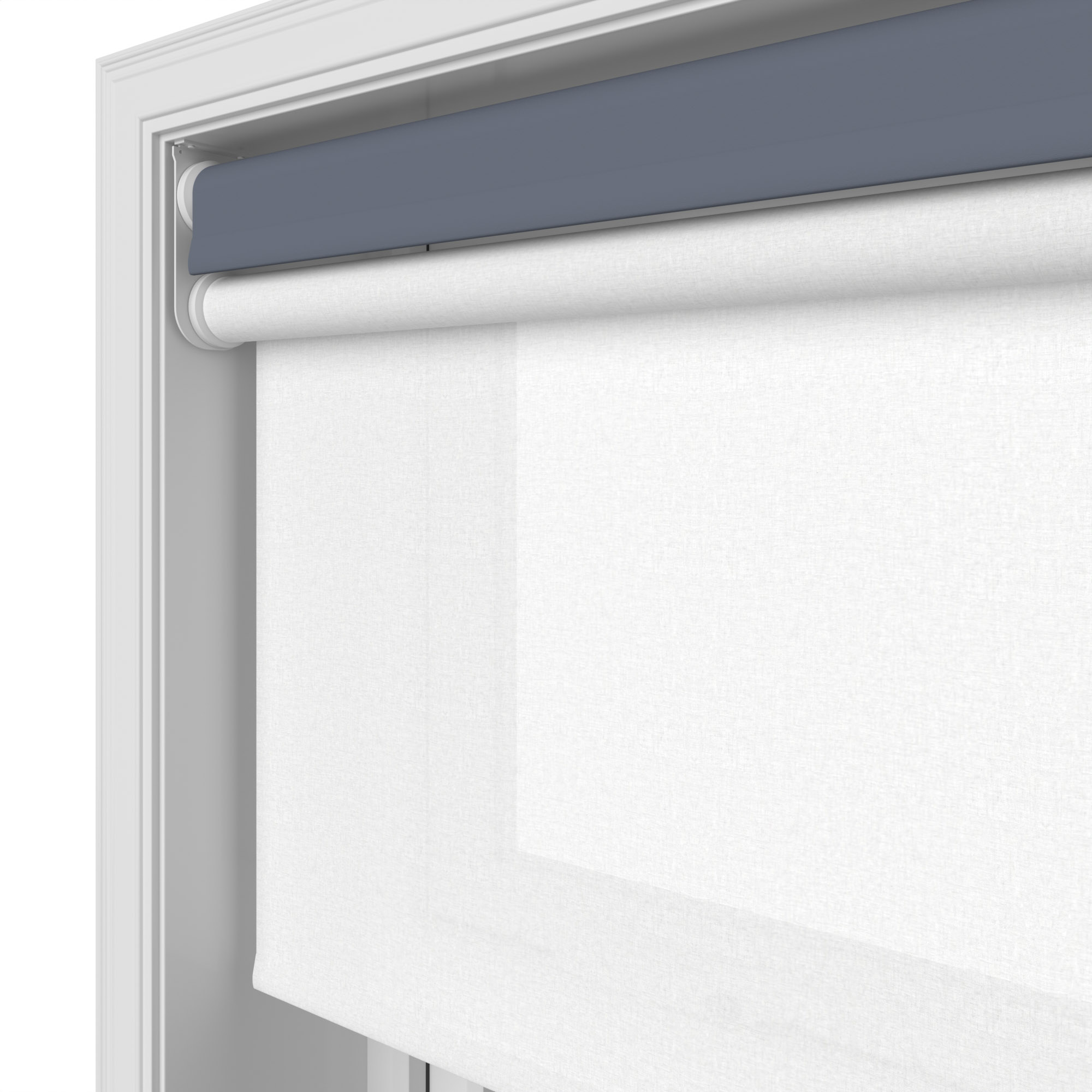 Dover Blackout Twilight Blue Motorised Double Roller Blind - Image 7