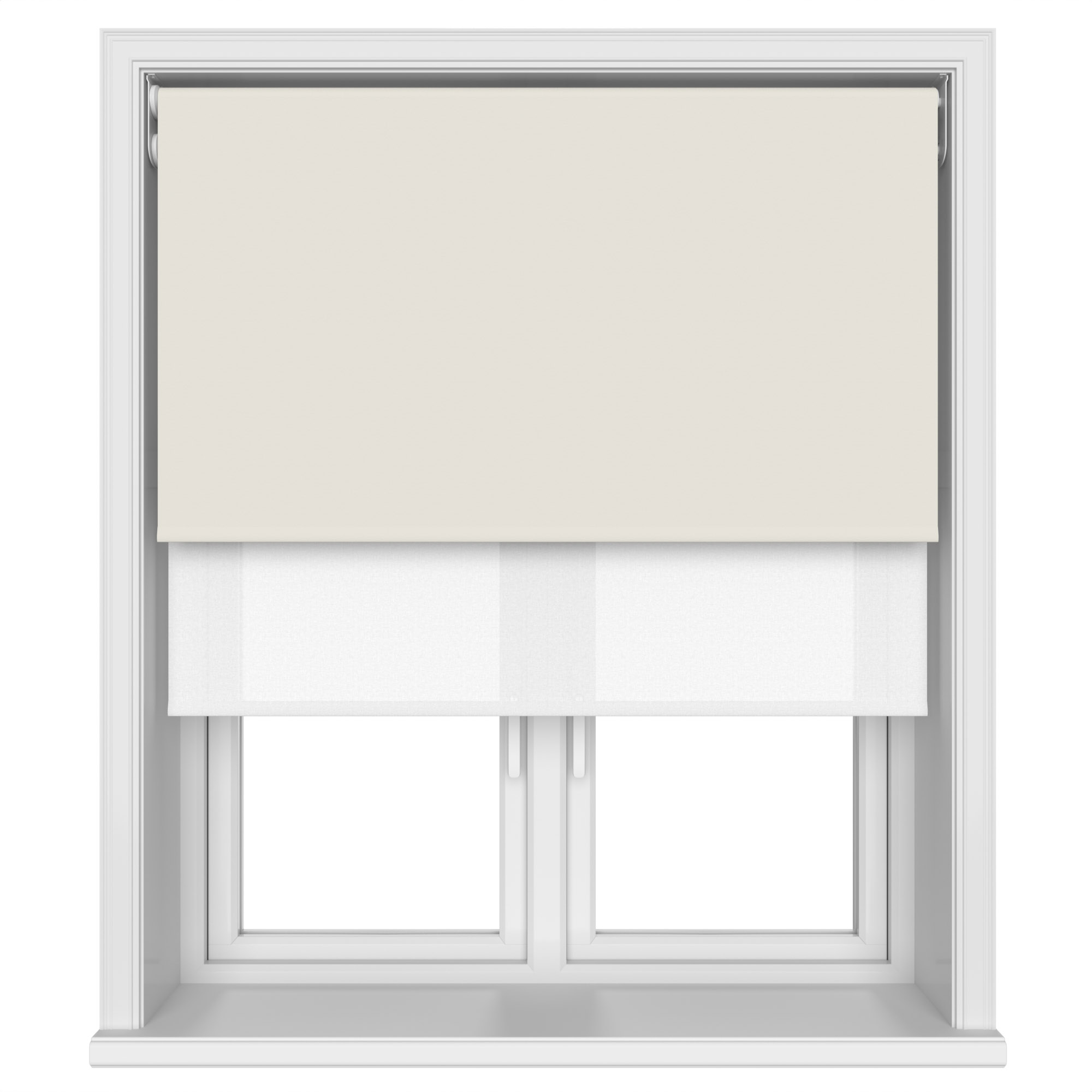 Dover Blackout Cream Whisper Motorised Double Roller Blind - Image 4
