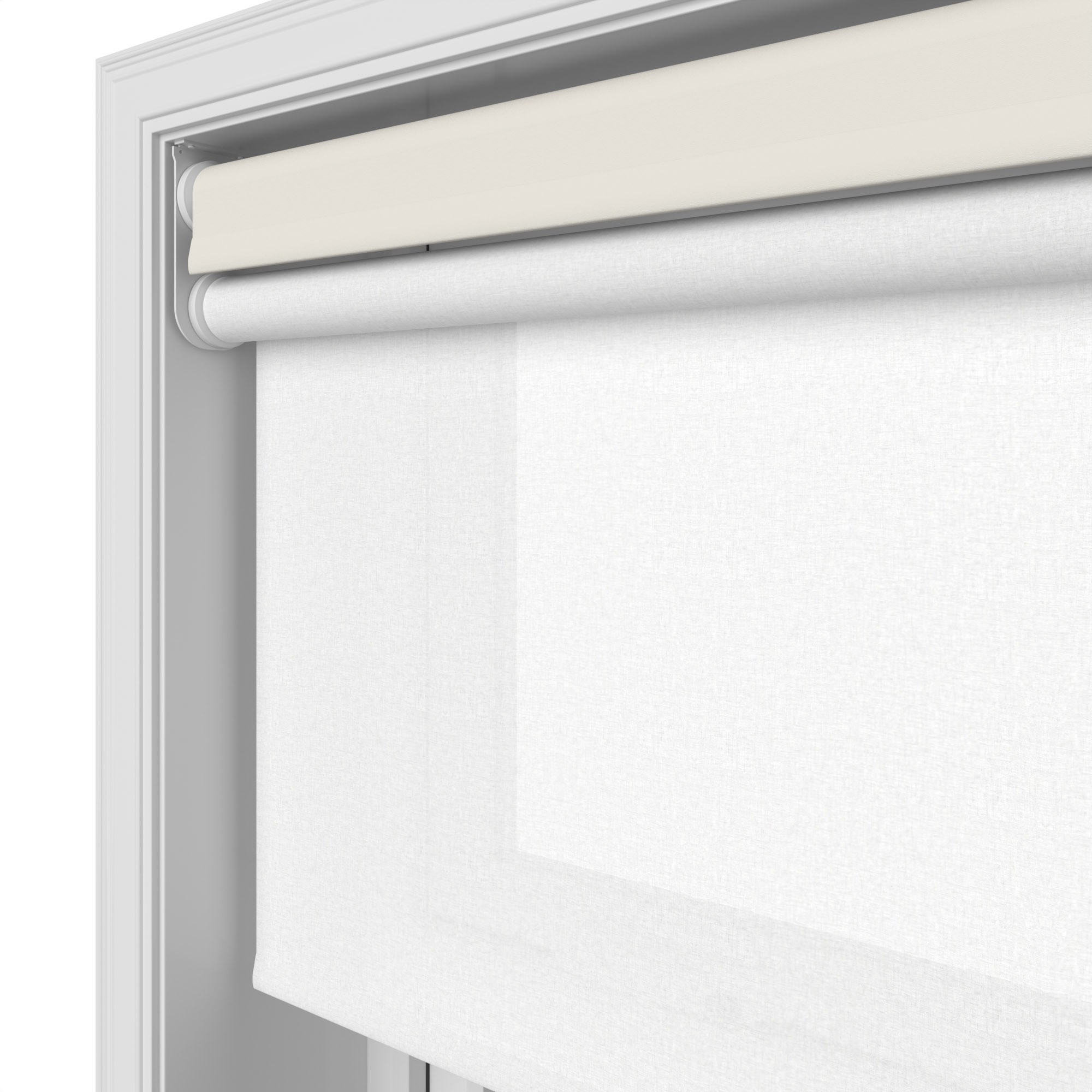 Dover Blackout Cream Whisper Motorised Double Roller Blind - Image 7
