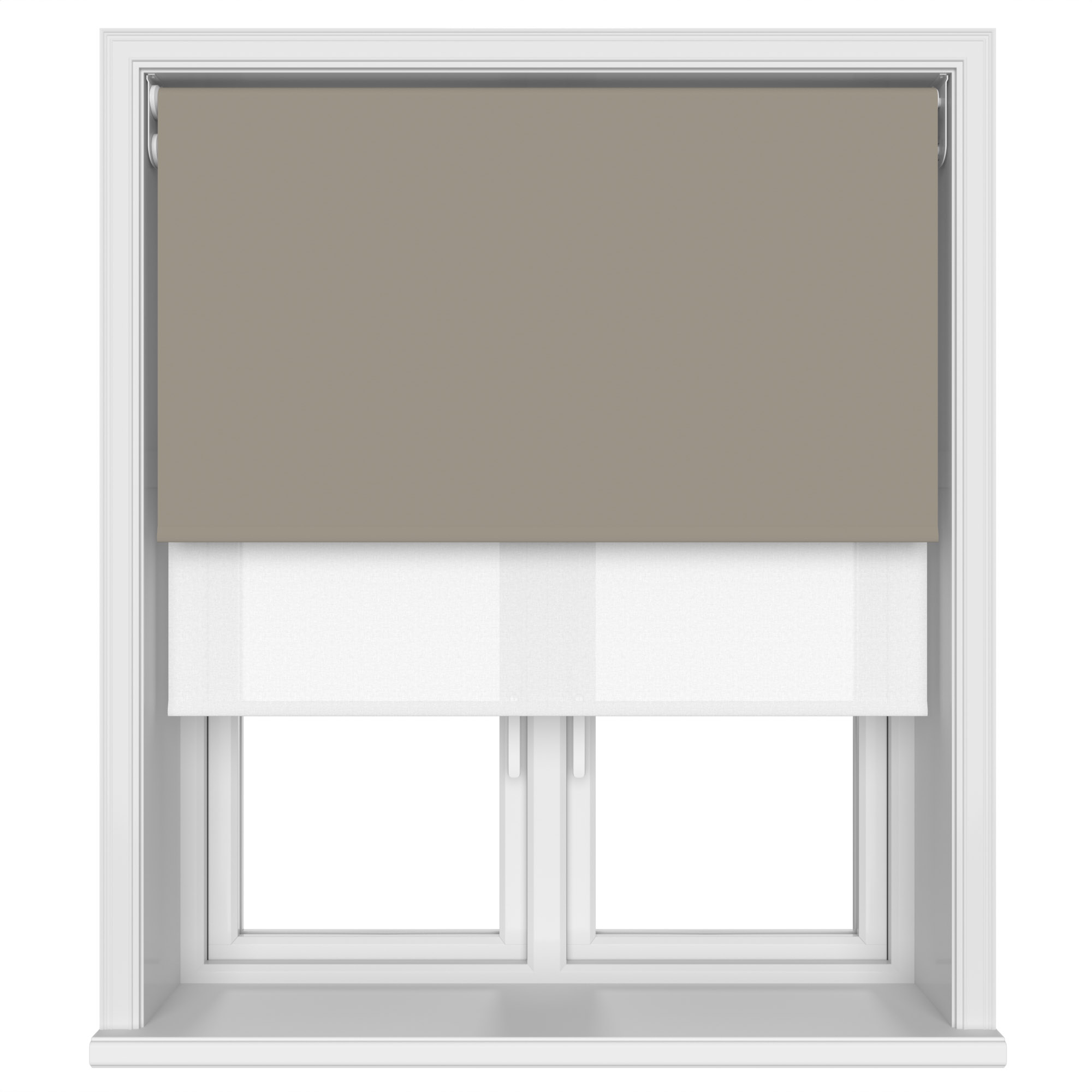 Dover Blackout Mushroom Beige Motorised Double Roller Blind - Image 4