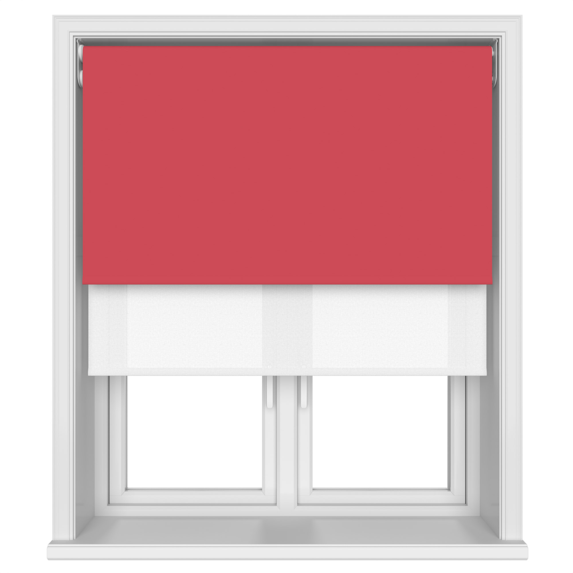Dover Blackout Flame Red Motorised Double Roller Blind - Image 4