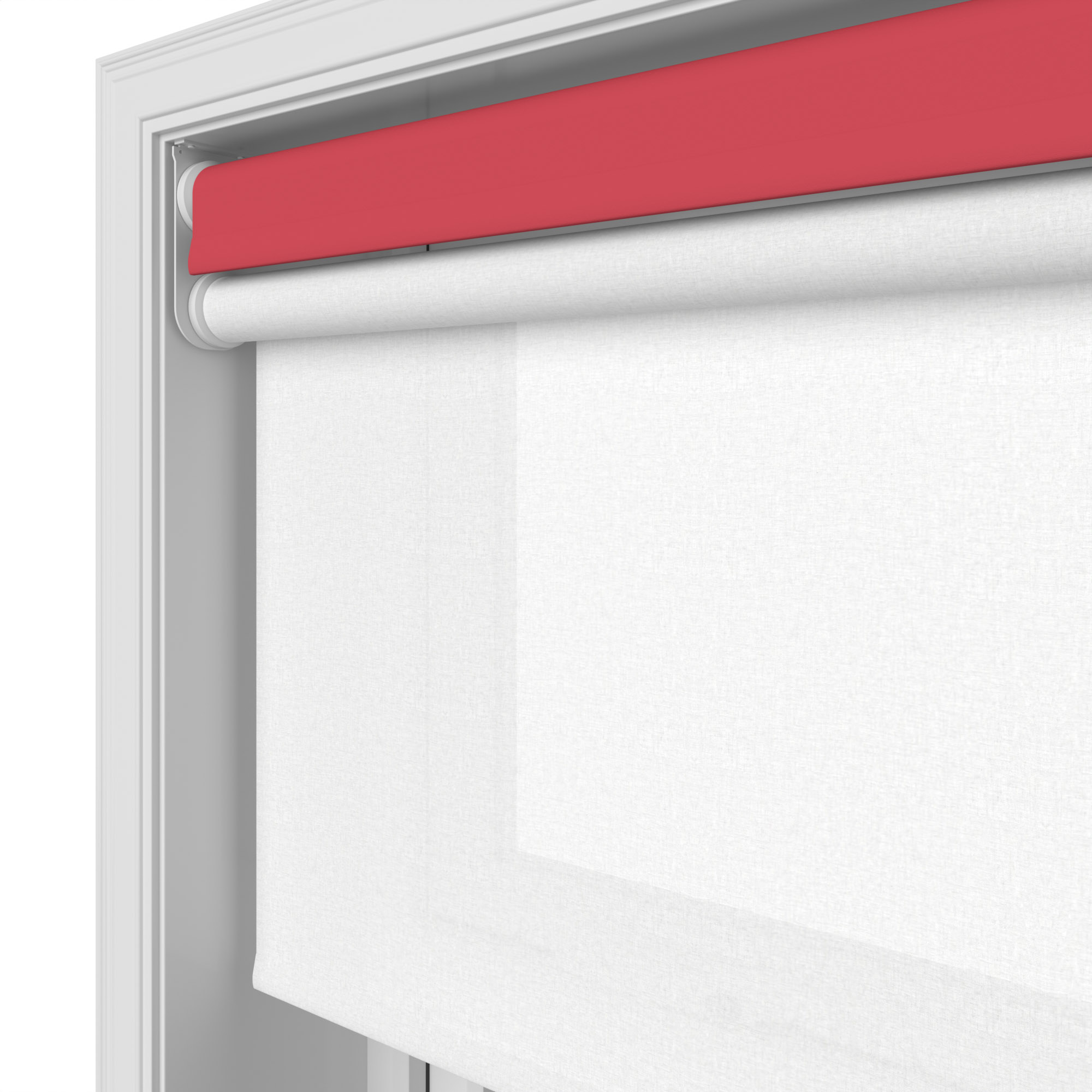 Dover Blackout Flame Red Motorised Double Roller Blind - Image 7
