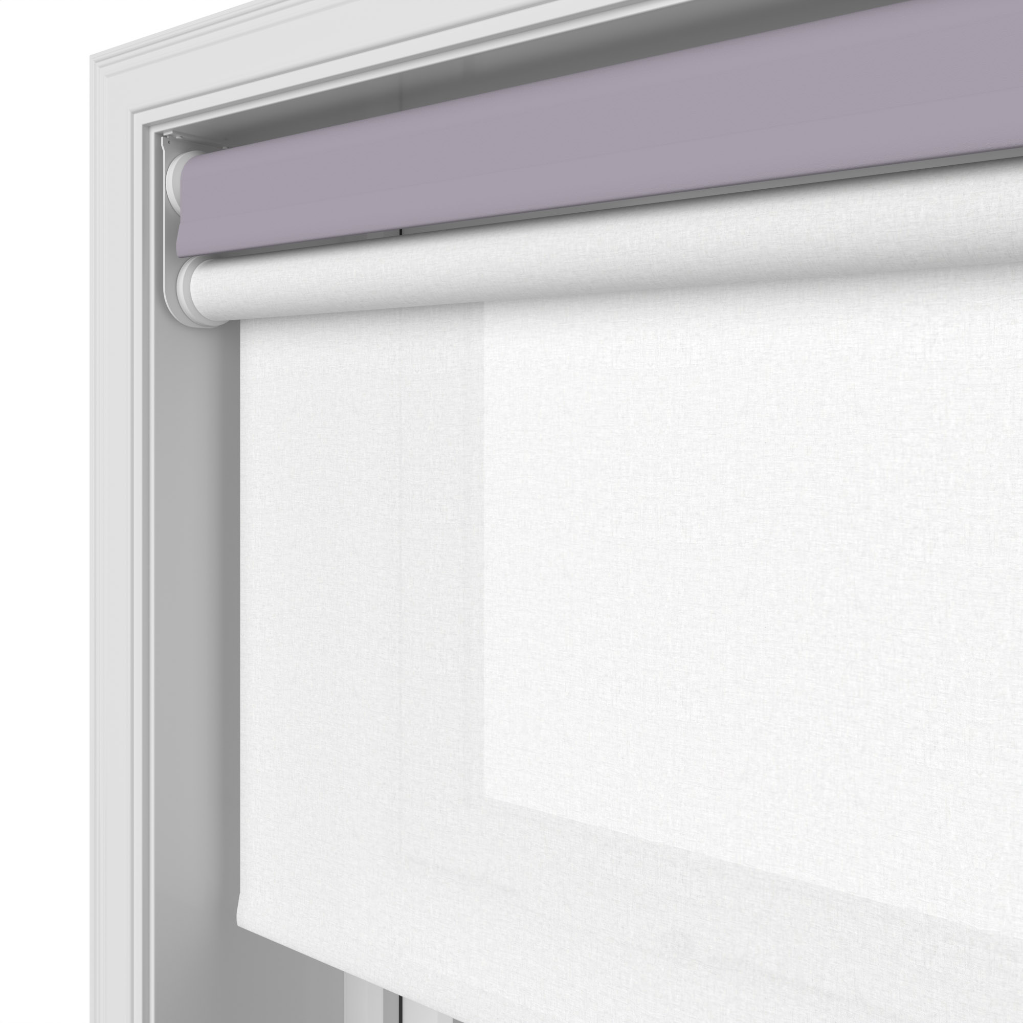 Dover Blackout Lilac Haze Motorised Double Roller Blind - Image 7