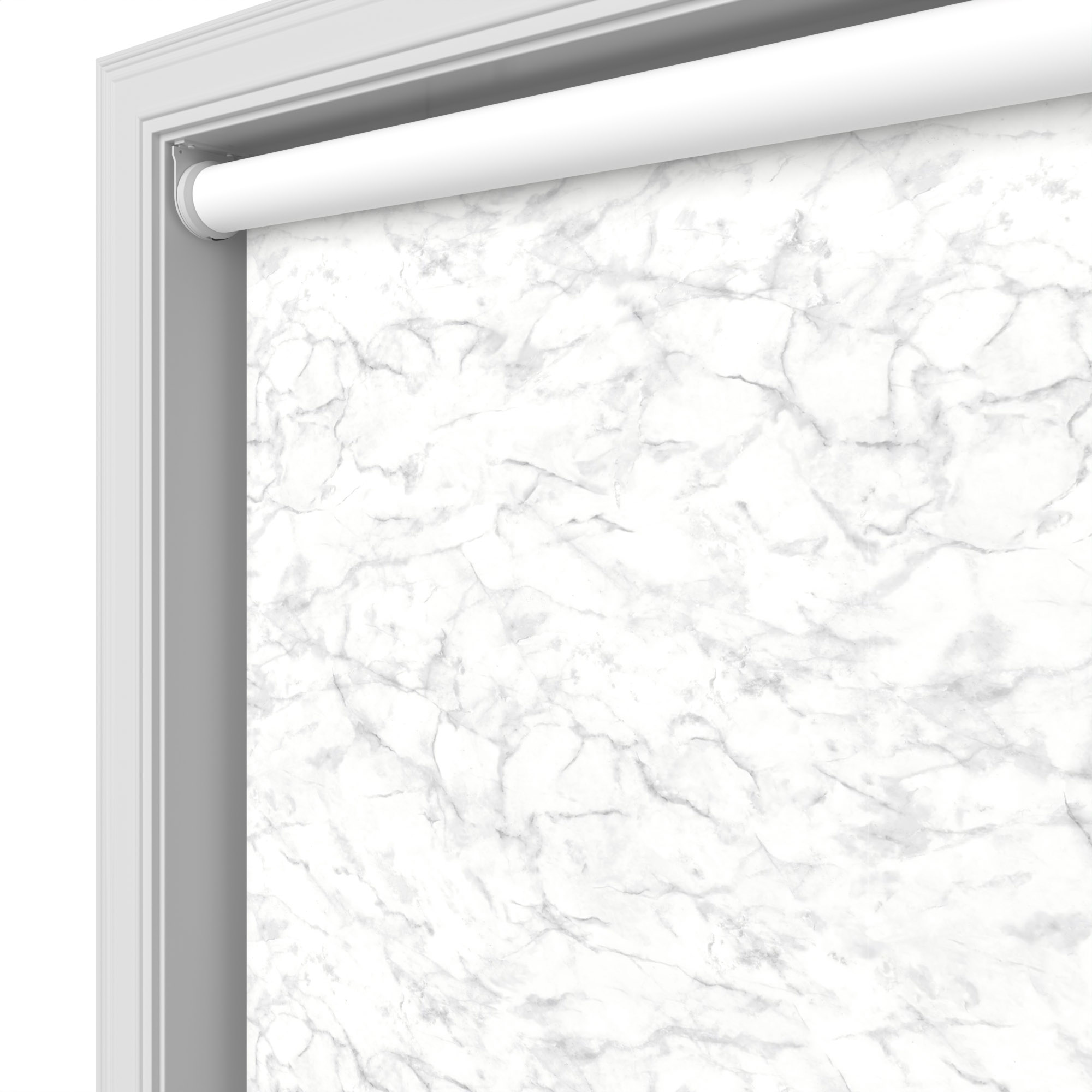 Marble Silver Blackout Motorised Roller Blind - Image 5