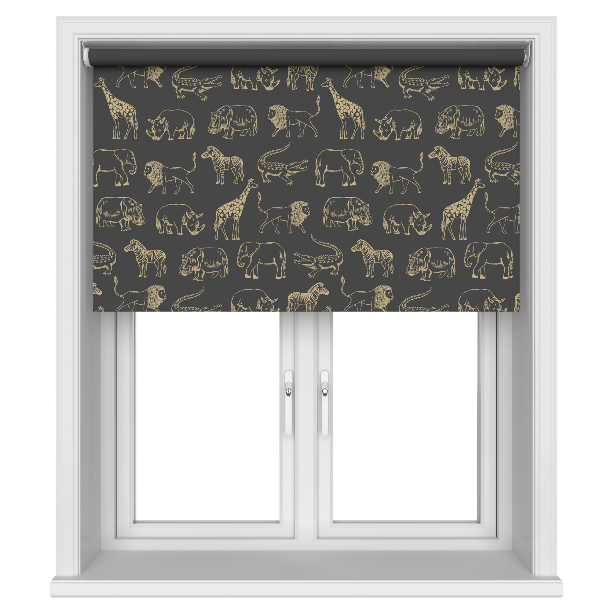 Night Safari Gold Blackout Motorised Roller Blind - Image 3
