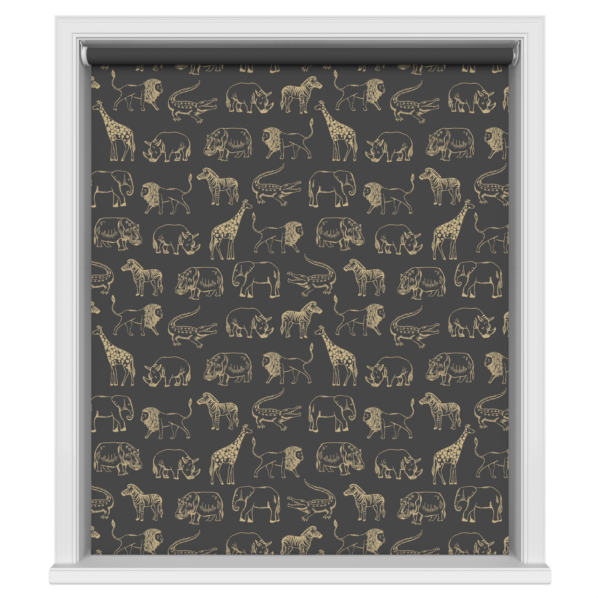 Night Safari Gold Blackout Motorised Roller Blind - Image 2