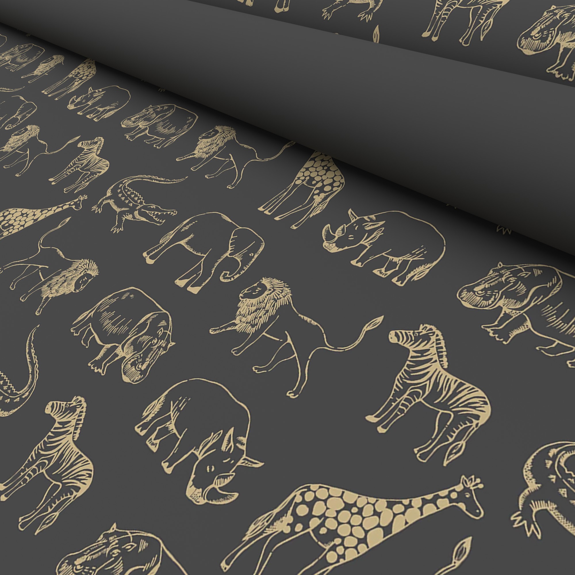 Night Safari Gold Blackout Motorised Roller Blind - Image 6