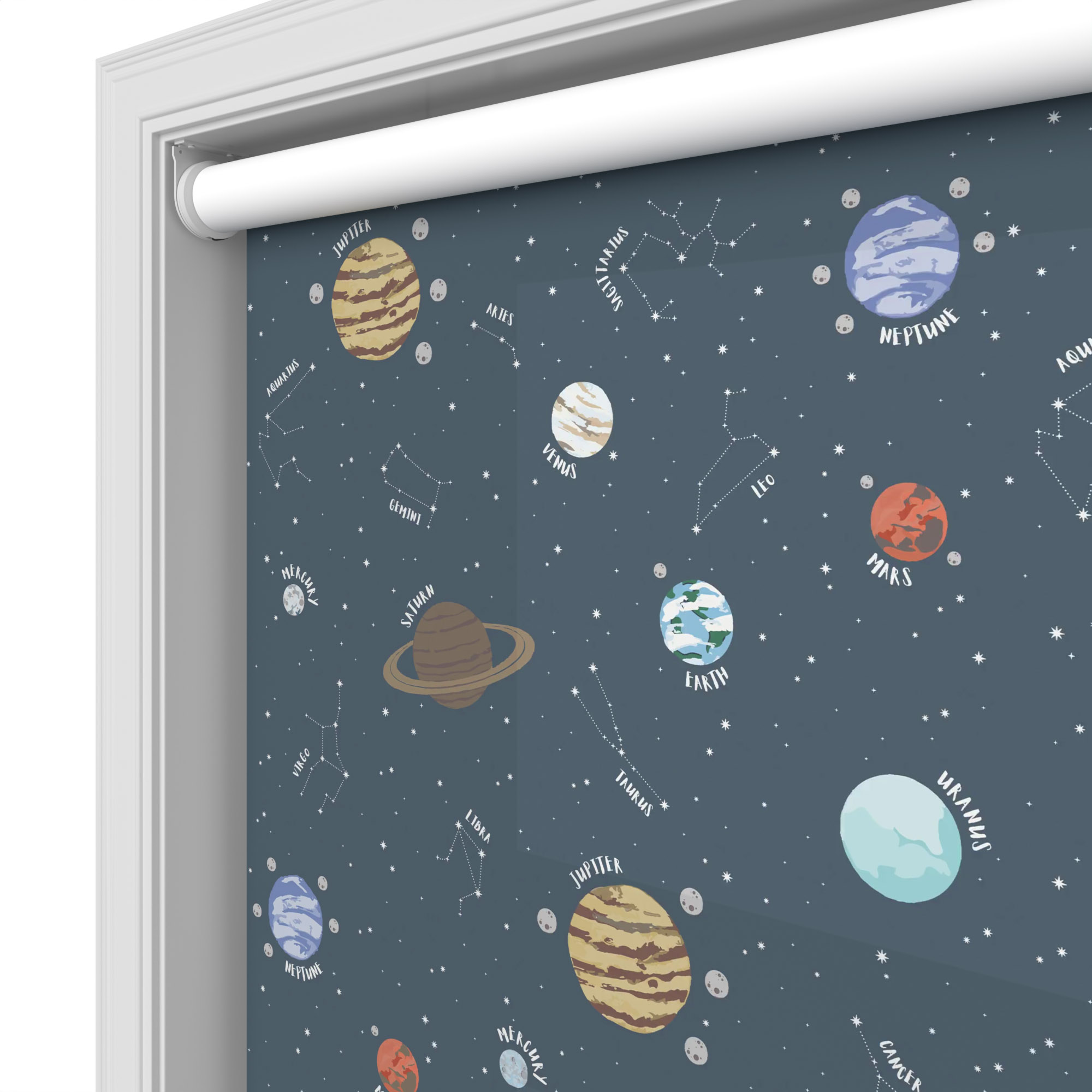 Cosmic Night Blackout Motorised Roller Blind - Image 5