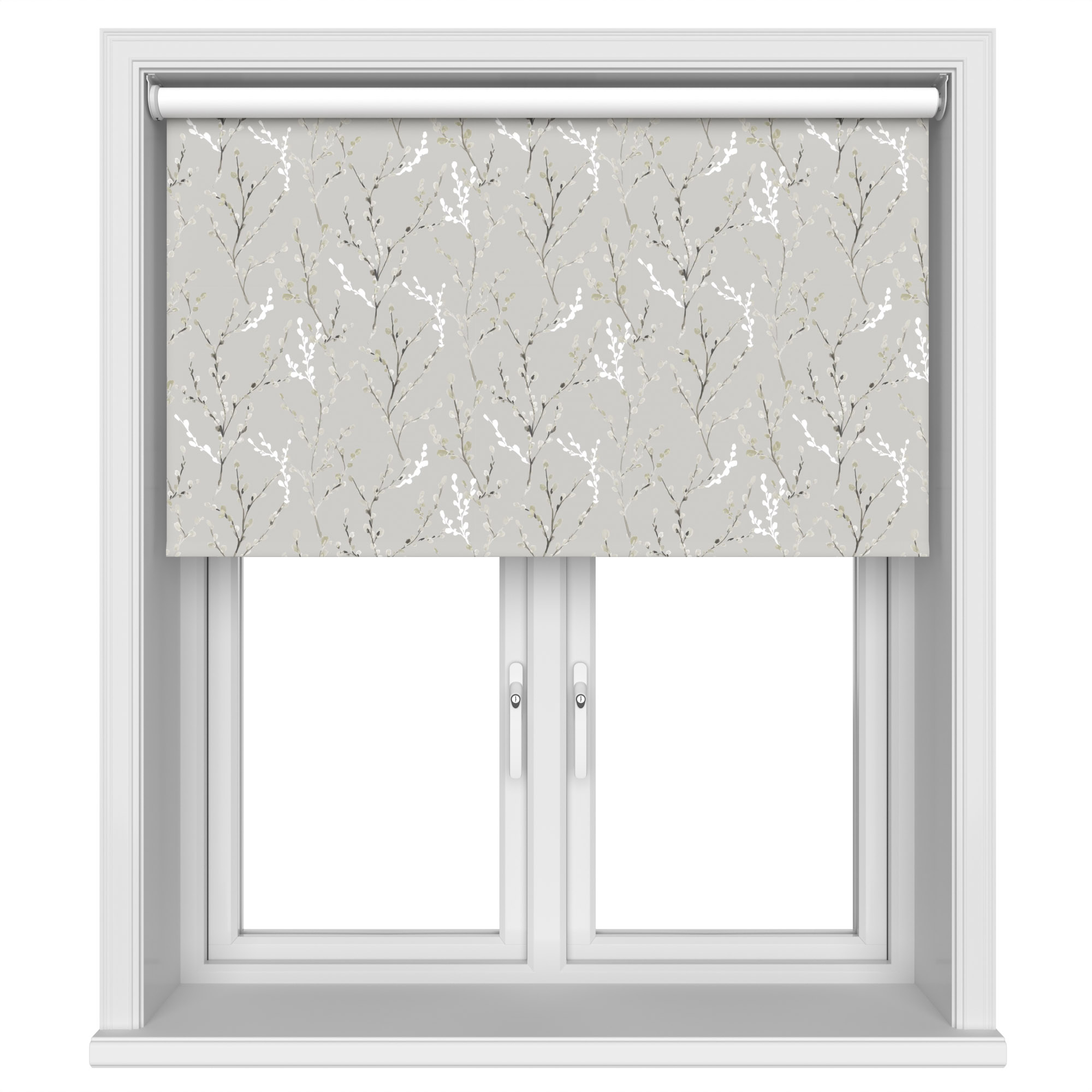 Willow Tree Blackout Birch White Motorised Roller Blind - Image 3