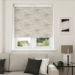 Dusk Blackout Champagne Glow Motorised Roller Blind