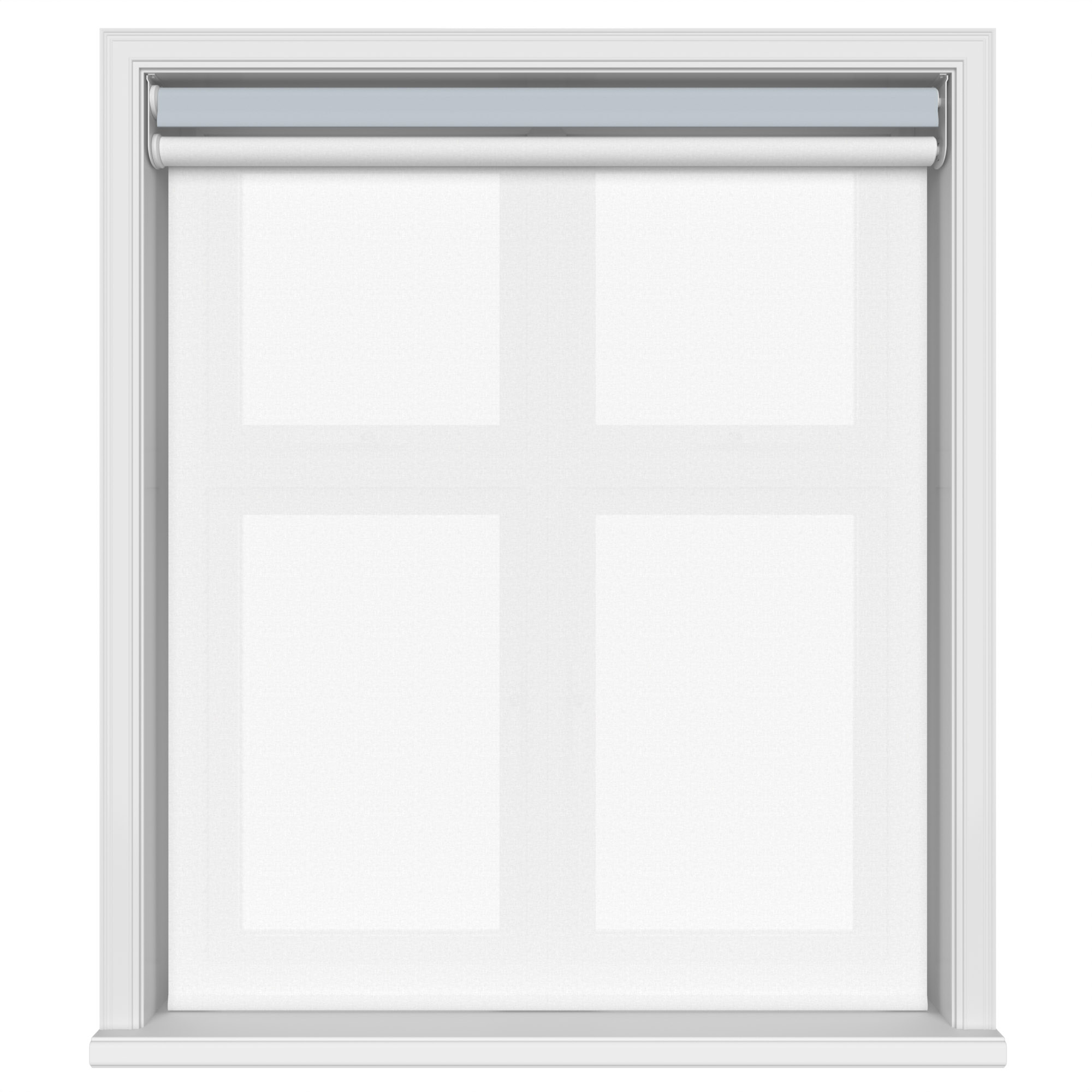 Dover Blackout Skyline Blue Motorised Double Roller Blind - Image 3