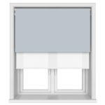 Dover Blackout Skyline Blue Motorised Double Roller Blind