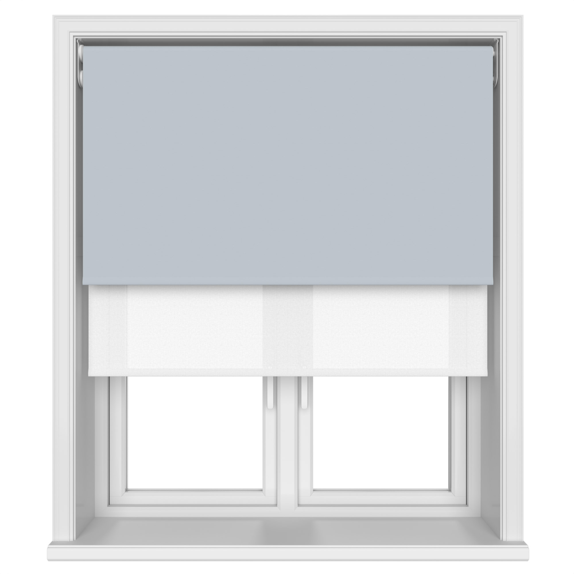 Dover Blackout Skyline Blue Motorised Double Roller Blind - Image 4