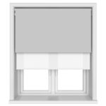 Dover Blackout Light Grey Motorised Double Roller Blind