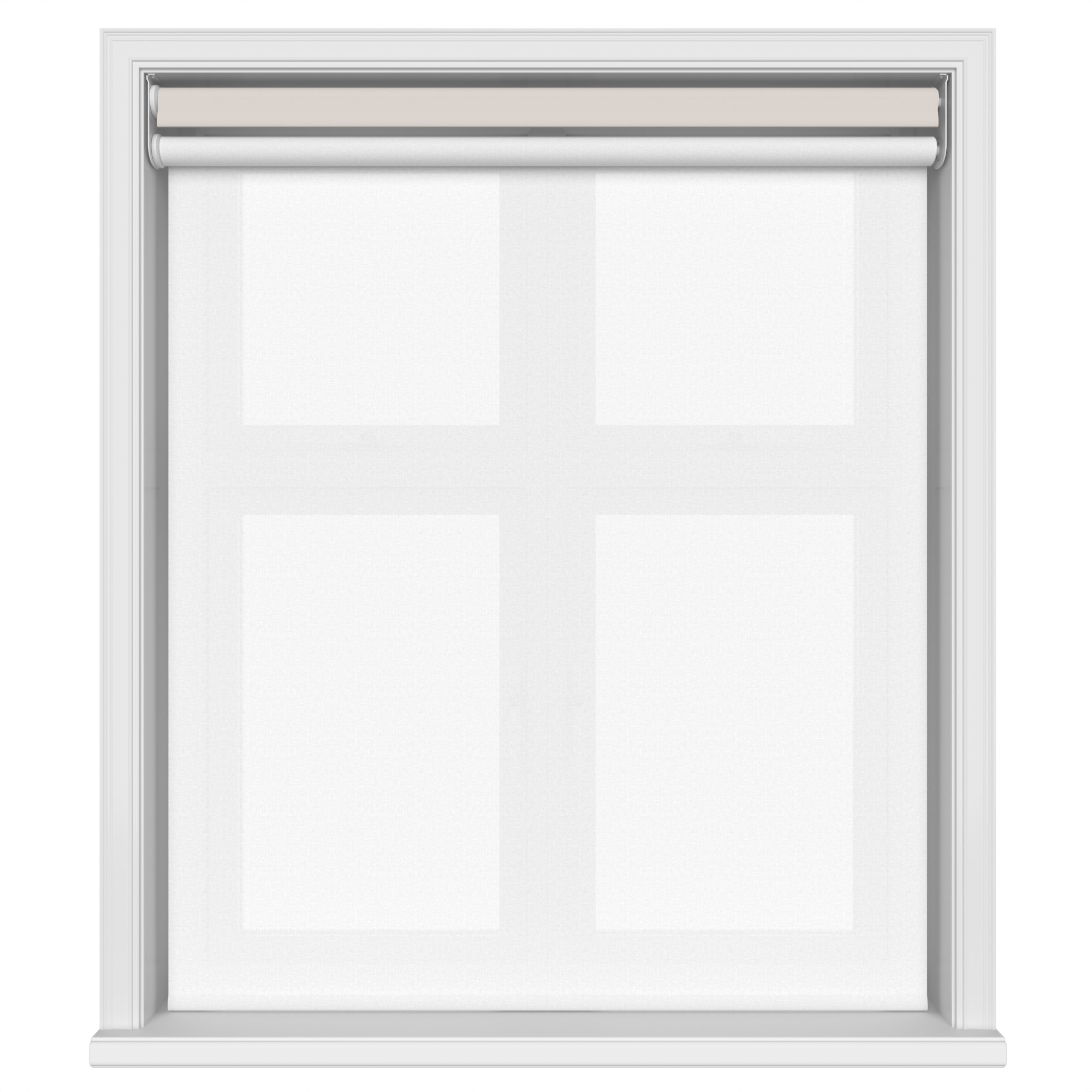 Dover Blackout Soft Dove Motorised Double Roller Blind - Image 3