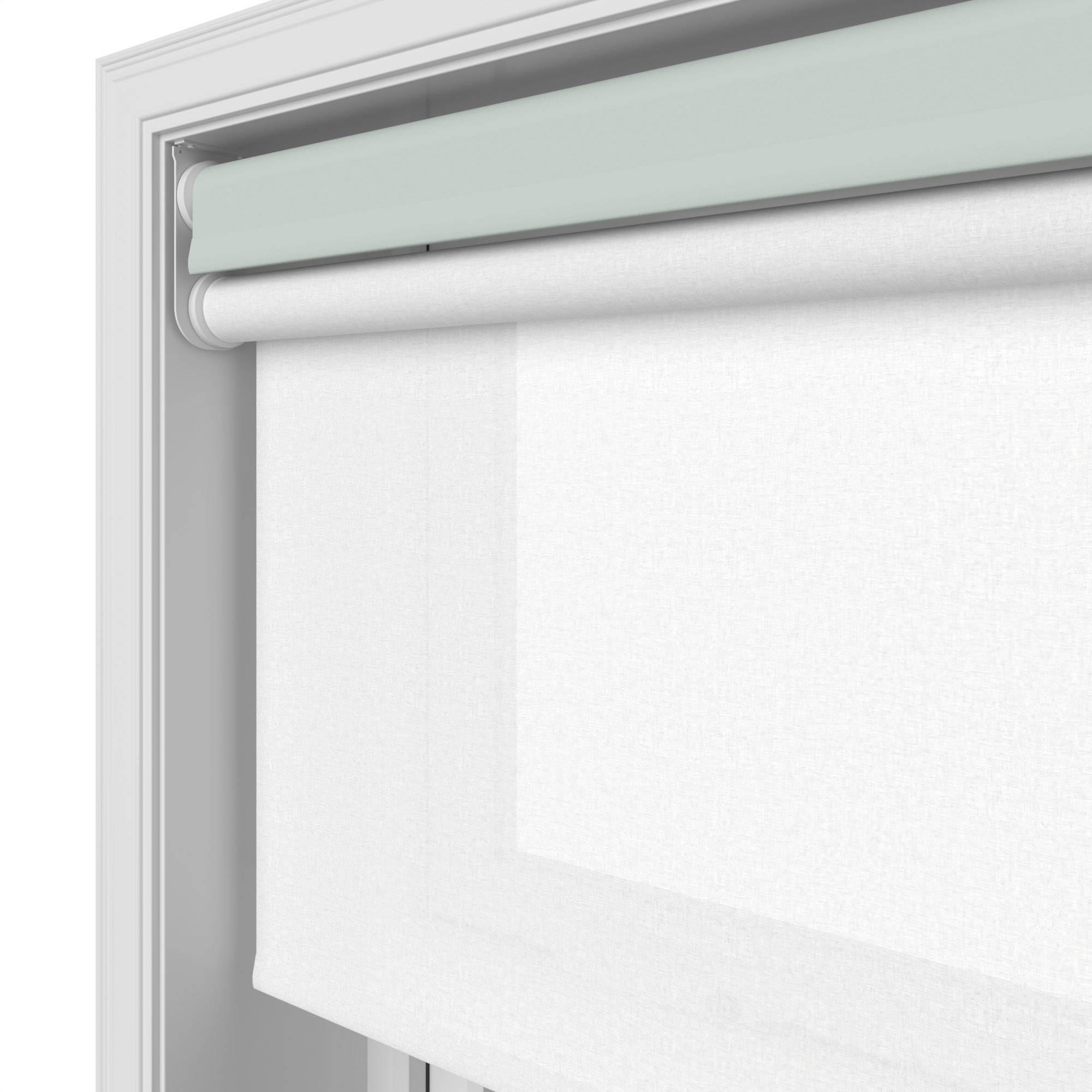 Dover Blackout Powdered Blue Motorised Double Roller Blind - Image 7