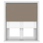 Dover Blackout Cocoa Beige Motorised Double Roller Blind