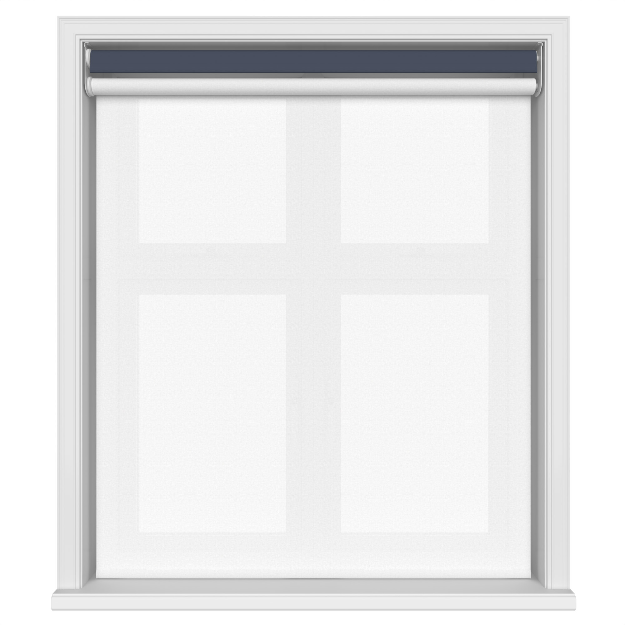 Dover Blackout Deep Indigo Motorised Double Roller Blind - Image 3