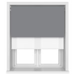 Dover Blackout Graphite Grey Motorised Double Roller Blind