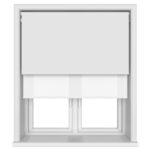 Dover Blackout Pure White Motorised Double Roller Blind