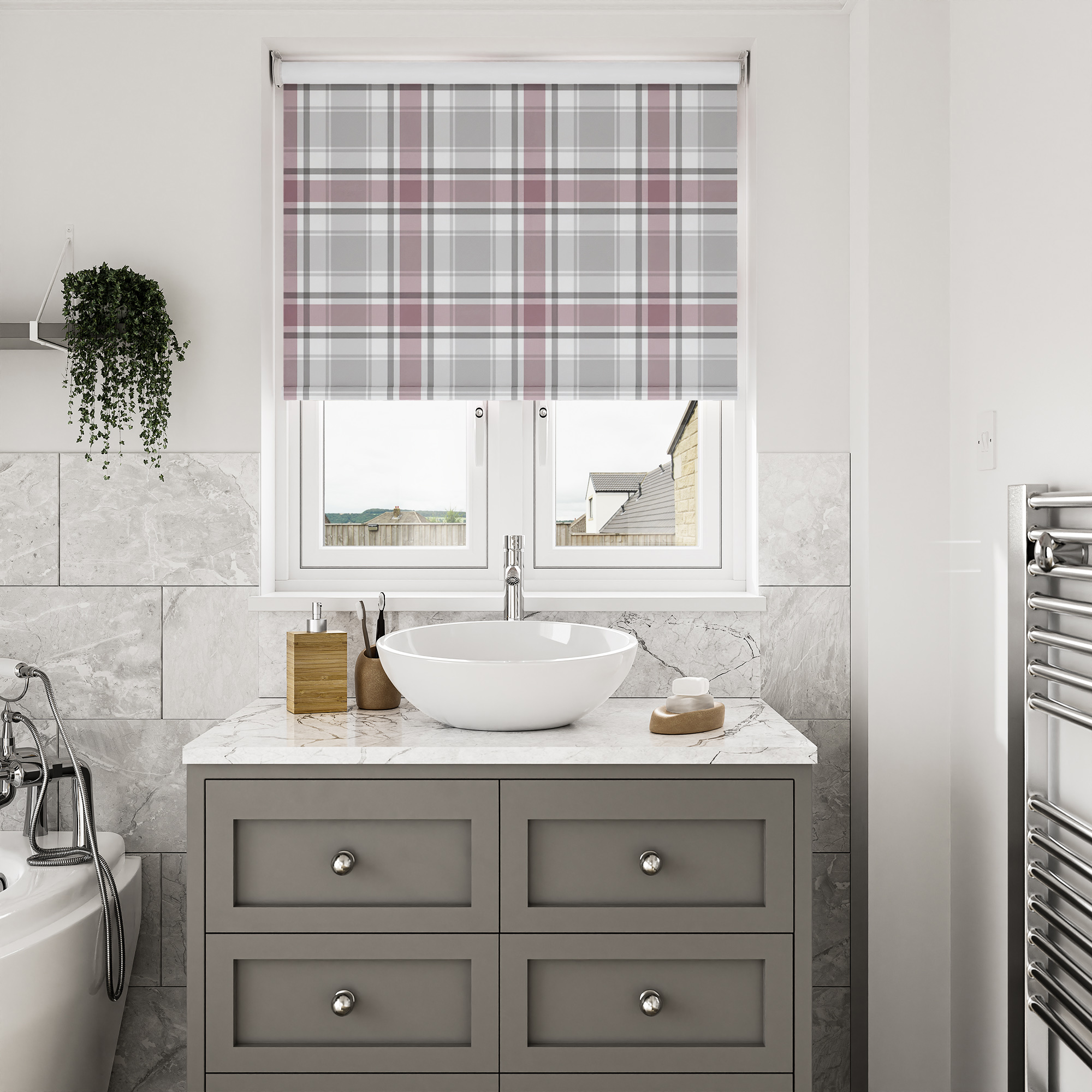 Highland Blackout Thistle Night Motorised Roller Blind - Image 7