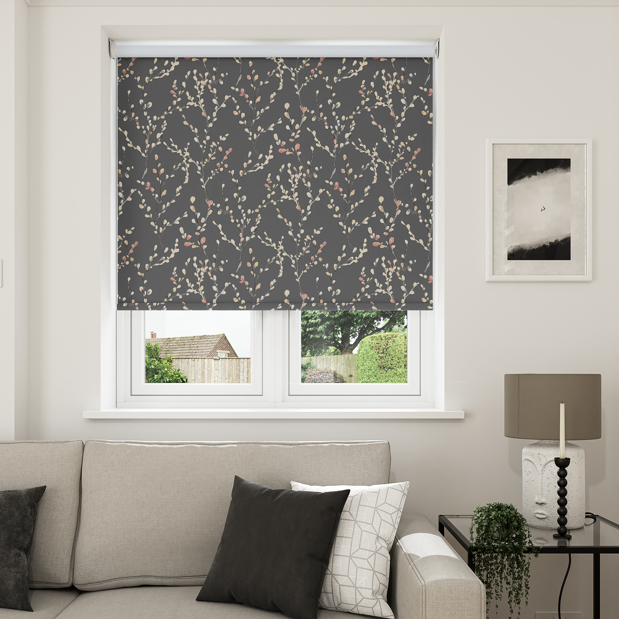 Willow Blackout Dusky Rose Motorised Roller Blind - Image 7