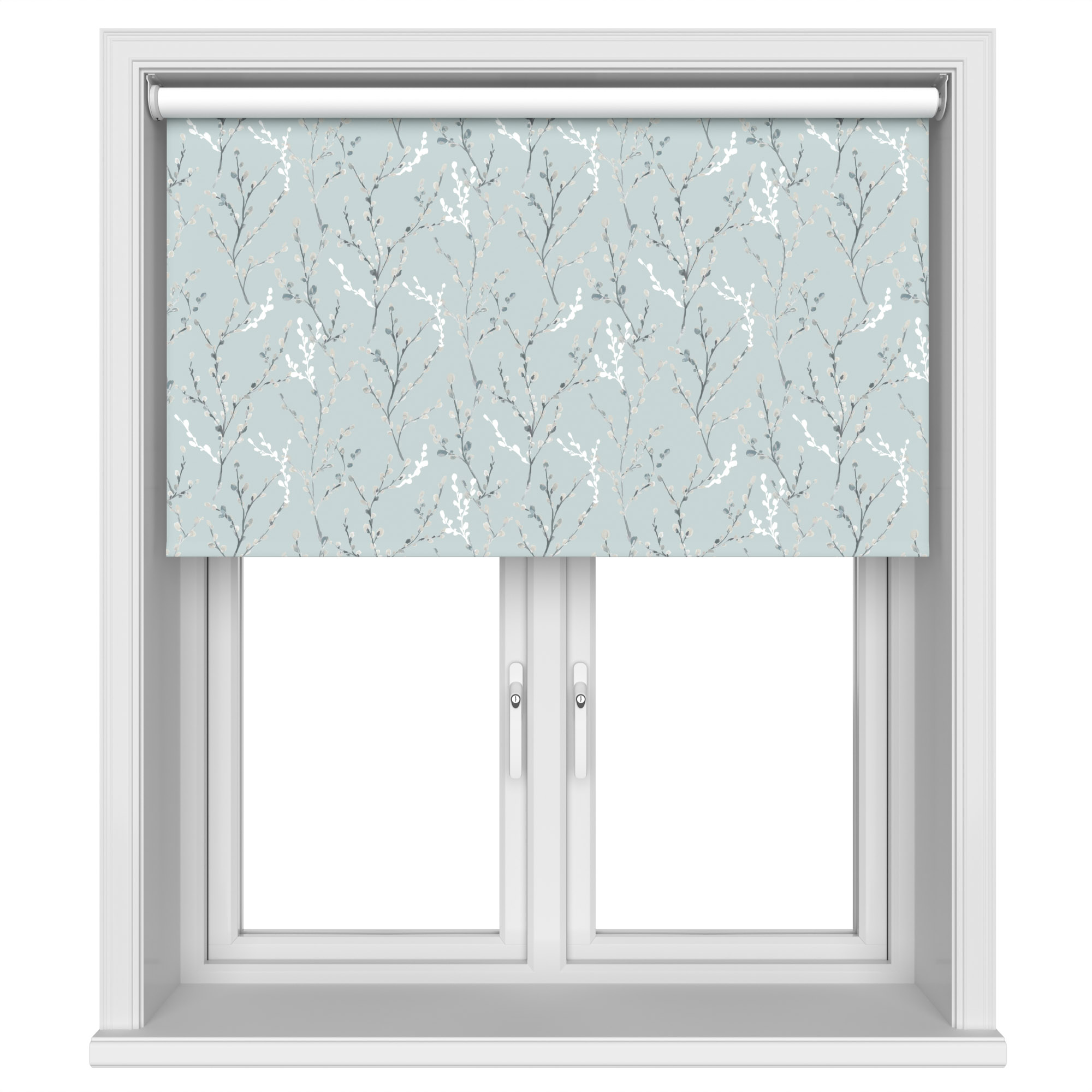 Willow Blackout Morning Mist Motorised Roller Blind