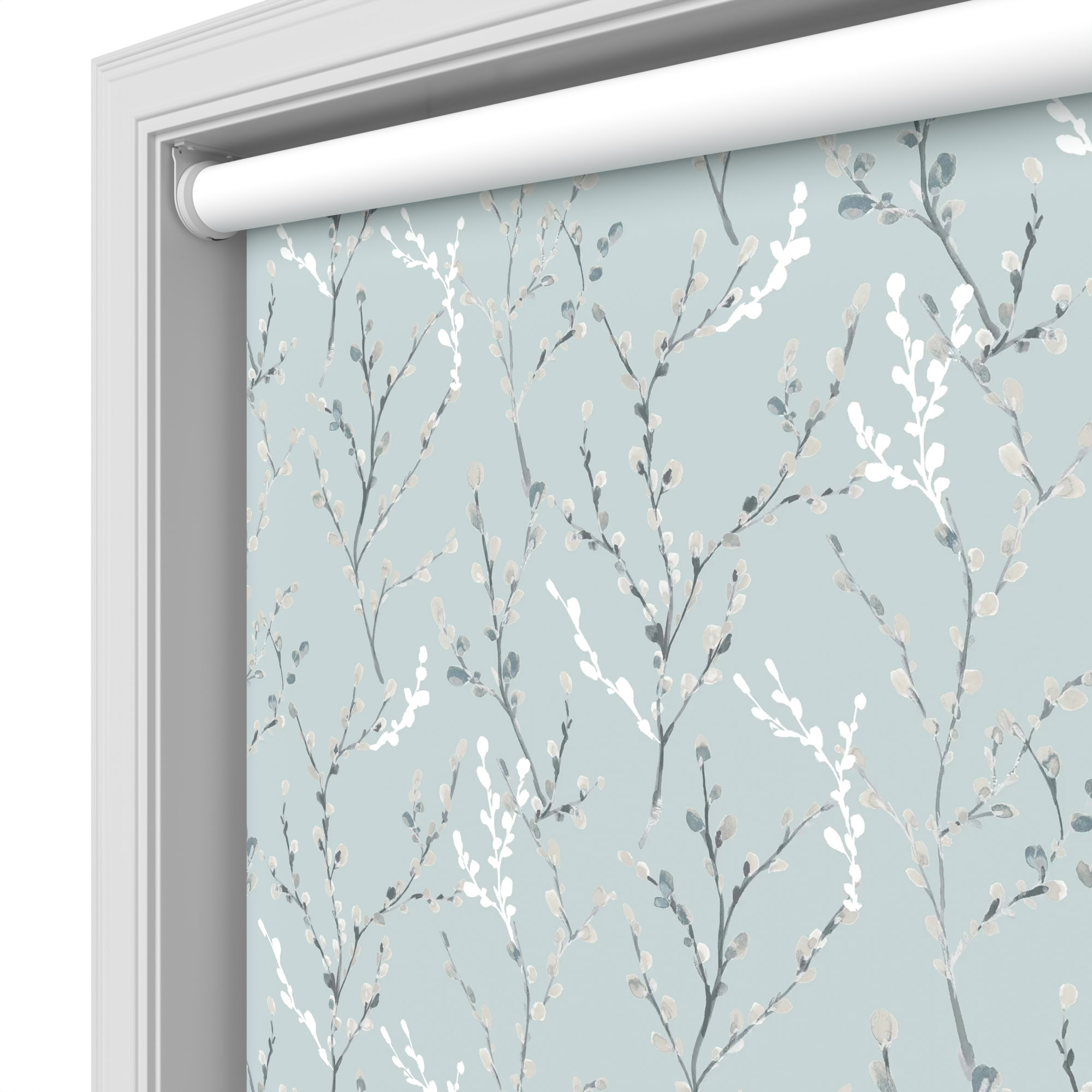 Willow Blackout Morning Mist Motorised Roller Blind - Image 4