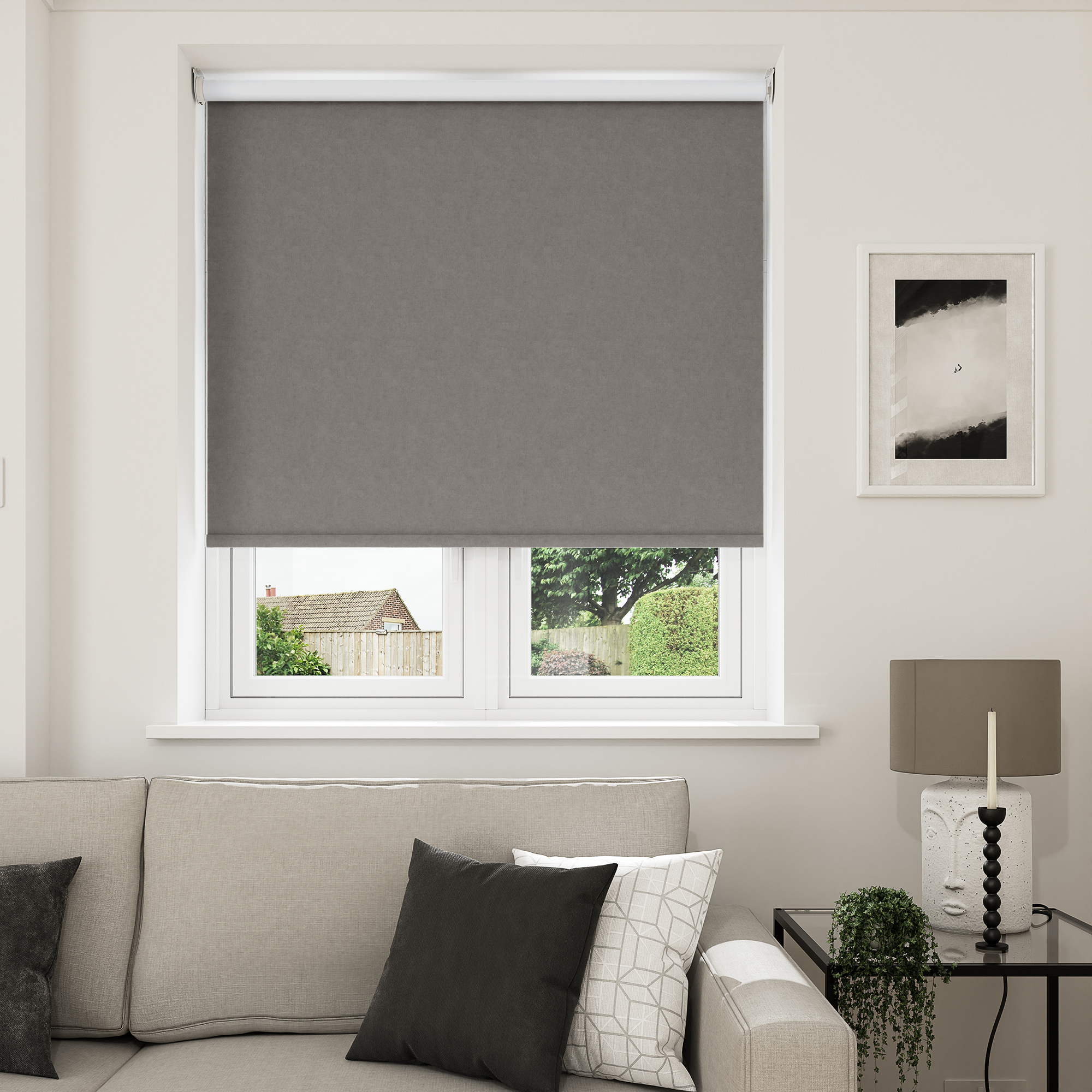 Richmond Blackout Soothing Grey Motorised Roller Blind - Image 7