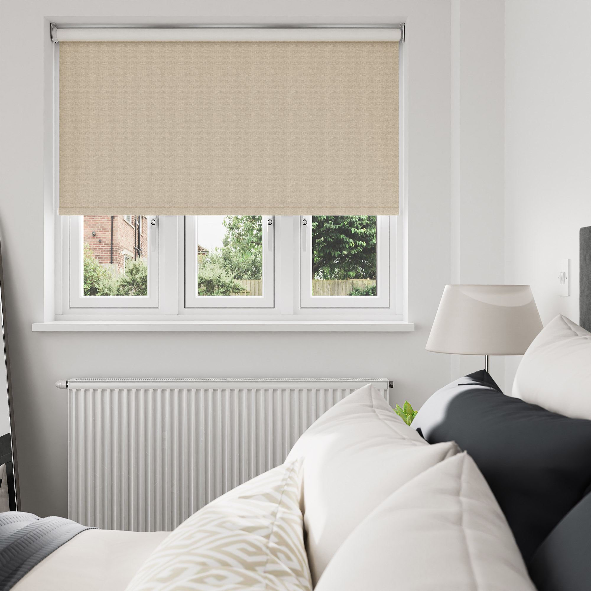 Brooklyn Blackout Stone Trail Motorised Roller Blind - Image 7