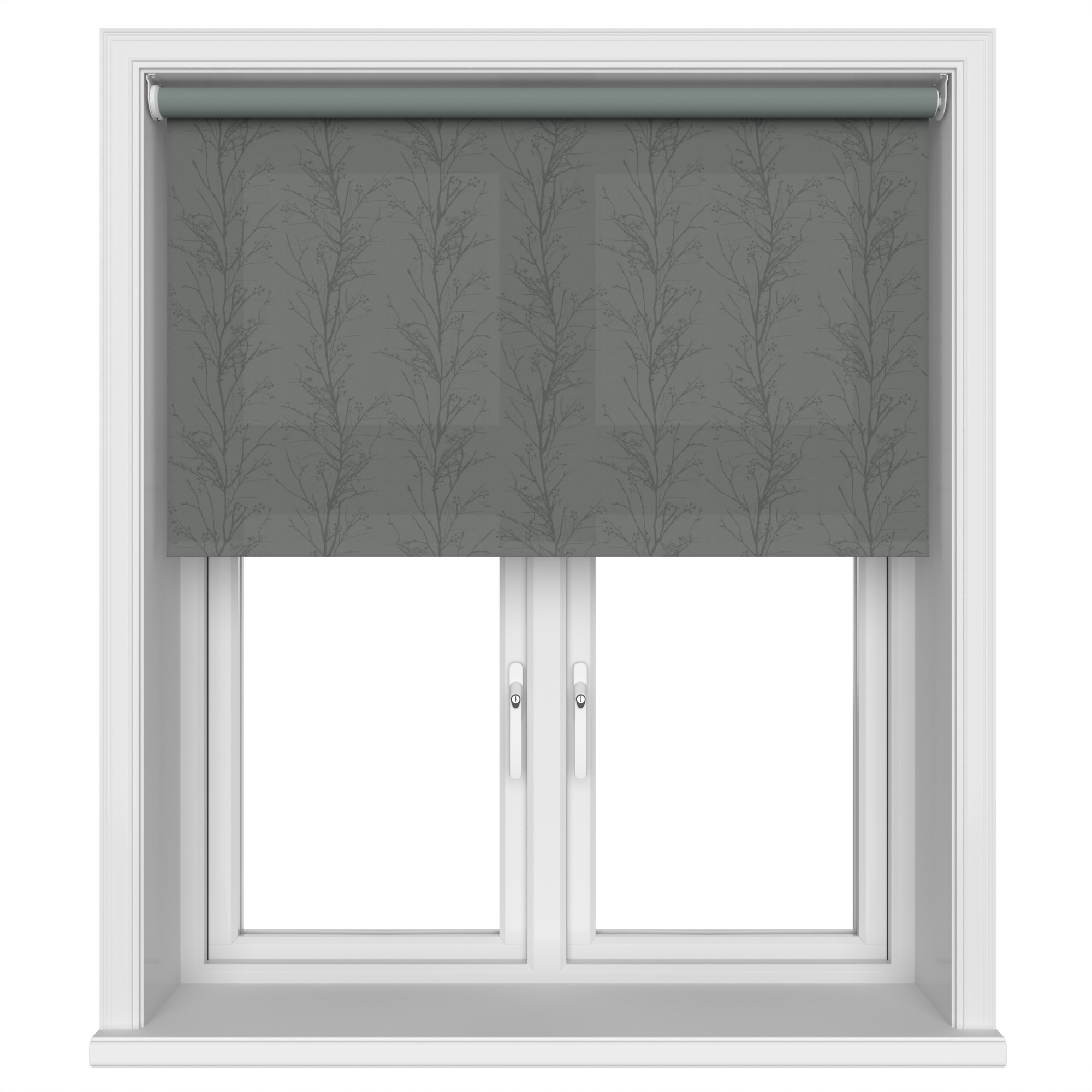 Barewood Graphite Motorised Roller Blind