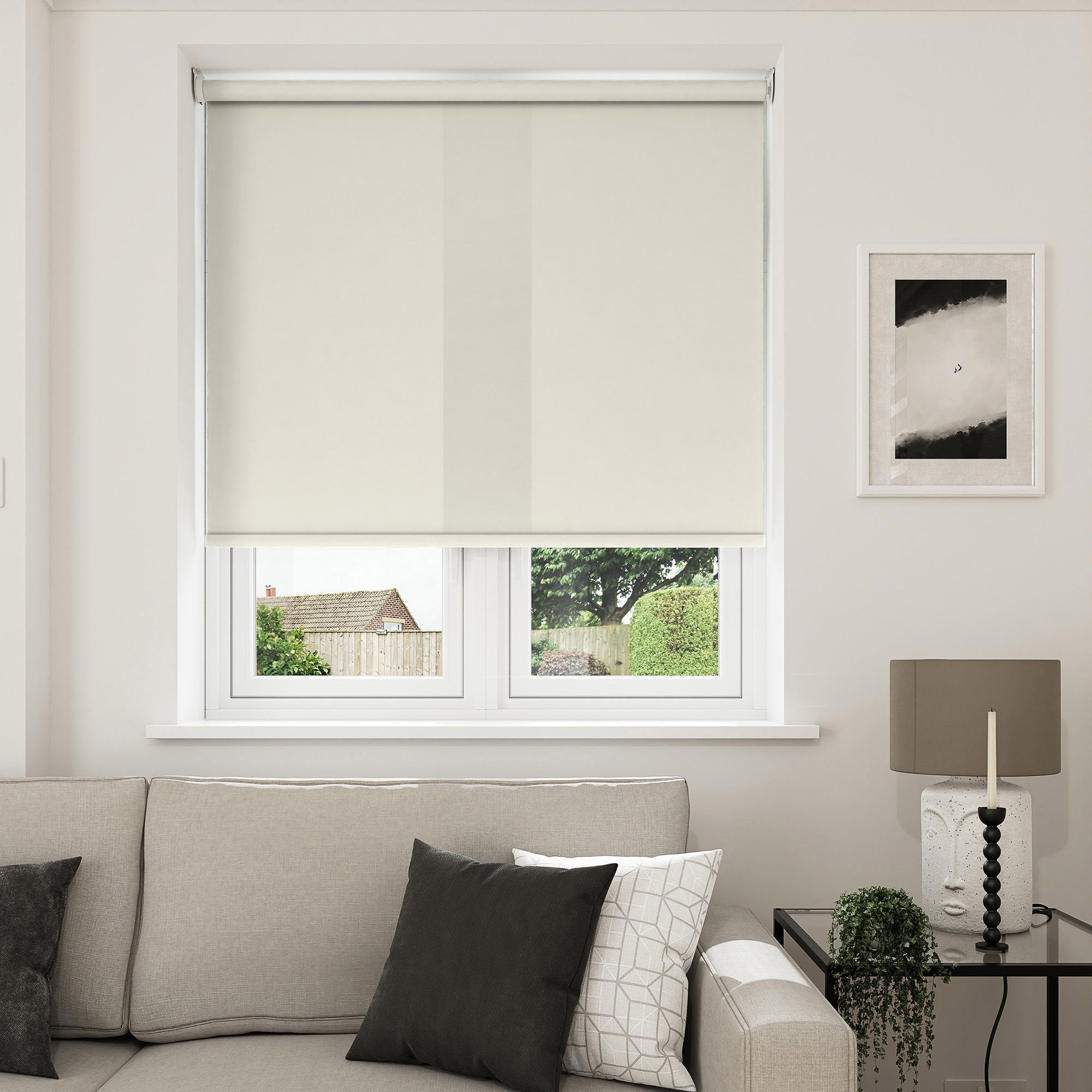 Accent Soft Ivory Motorised Roller Blind - Image 7