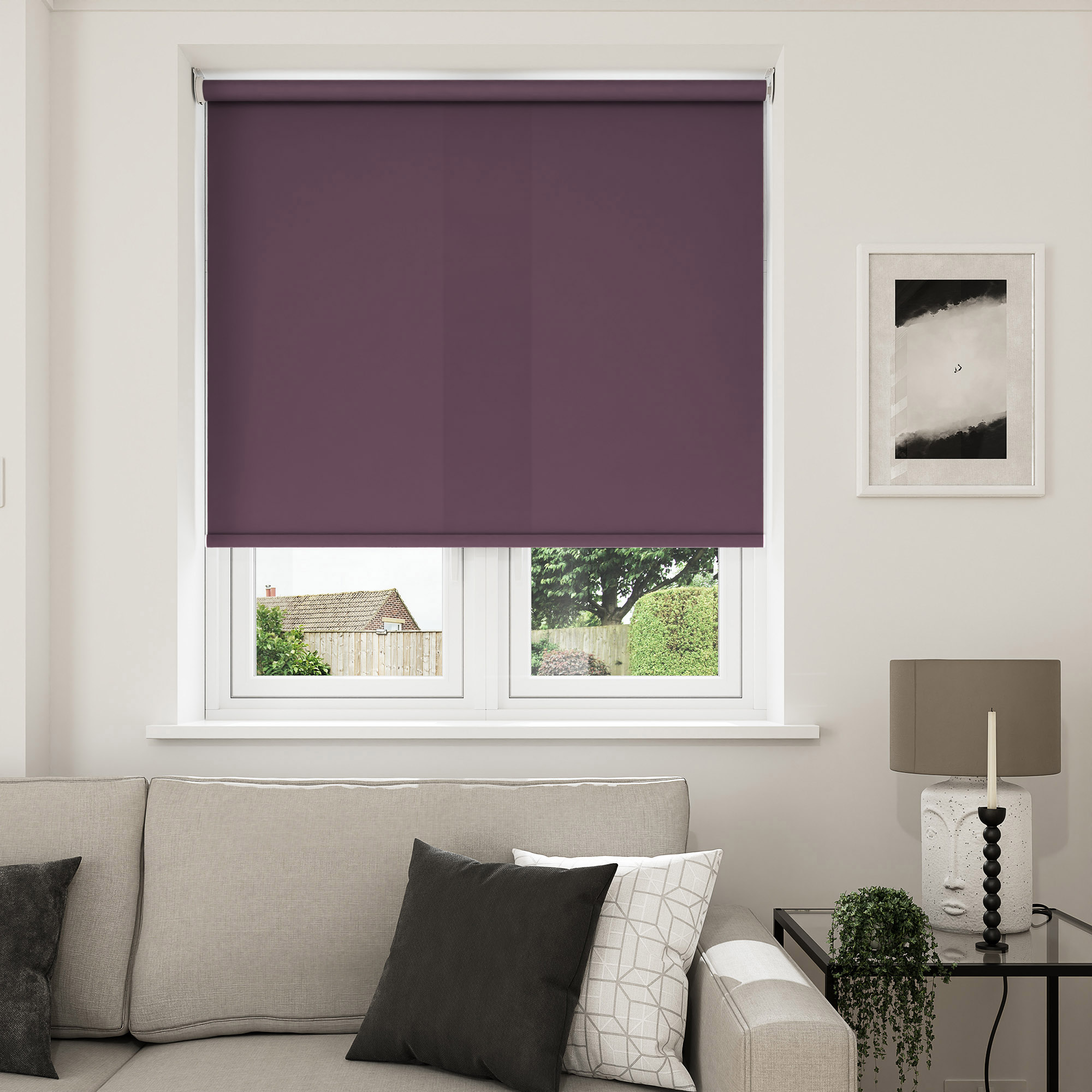 Dover Royal Plum Motorised Roller Blind - Image 7