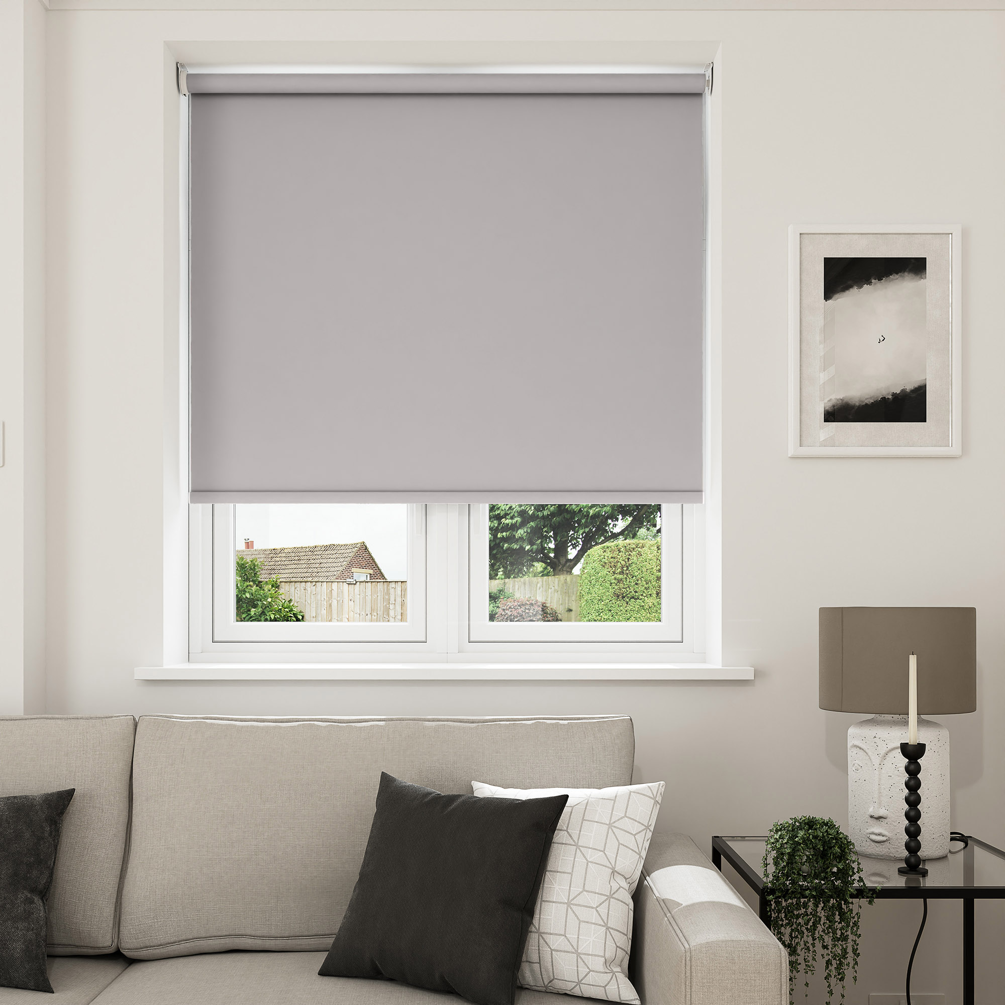 Accent Blackout Warm Stone Motorised Roller Blind - Image 7