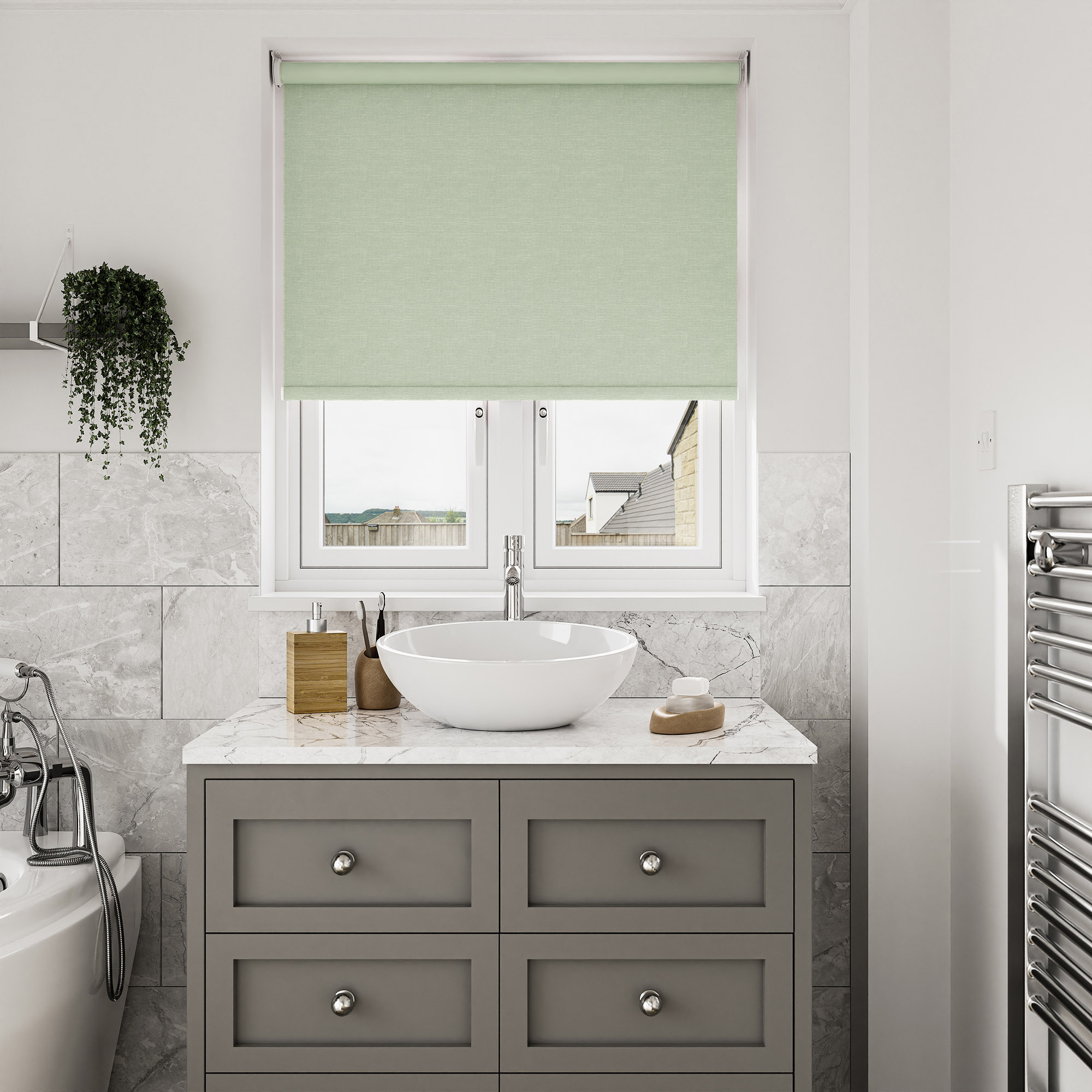 Huxley Blackout Wild Fern Motorised Roller Blind - Image 7